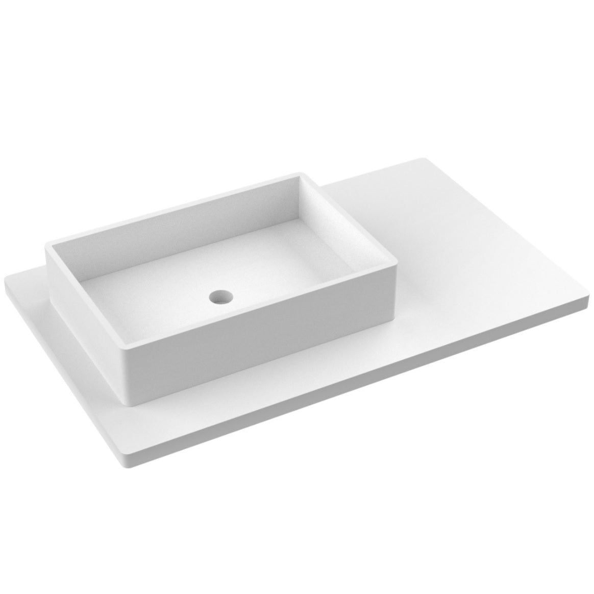 Vanderloc 37&quot; Silestone® Quartz Vanity Top Single Vigo Left Offset Sink – White Zeus – No Hole – Not Included