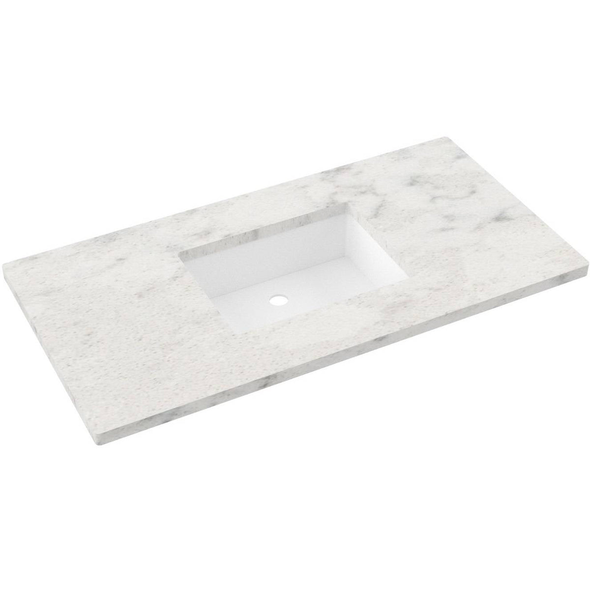 Vanderloc 43&quot; Silestone® Quartz Vanity Top Single Rectangle Centered Sink – Helix – No Hole – Not Included