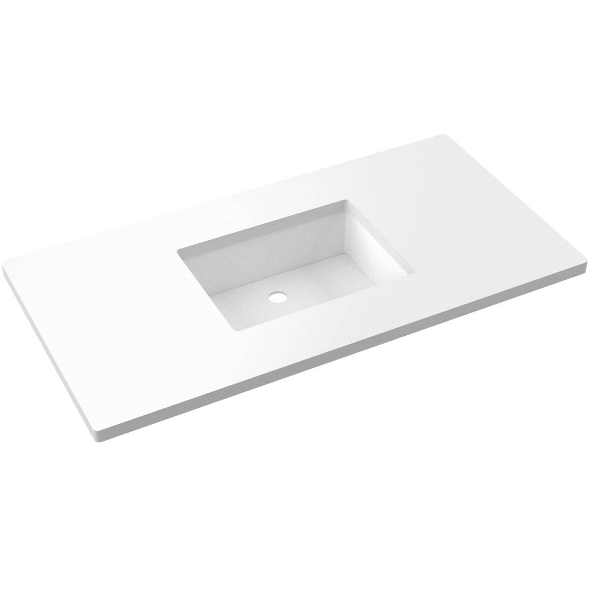 Vanderloc 43&quot; Silestone® Quartz Vanity Top Single Rectangle Centered Sink – White Zeus – No Hole – Not Included