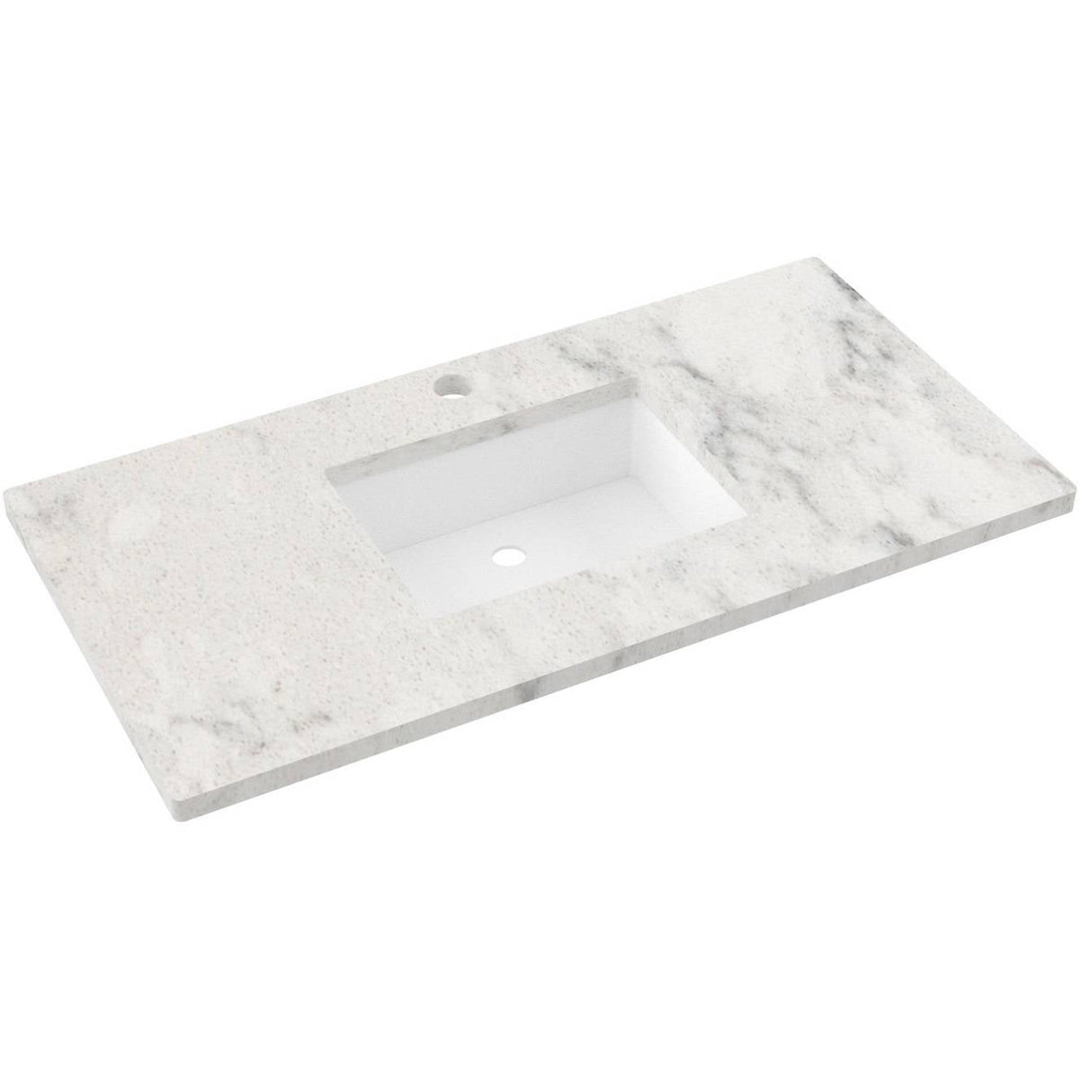 Vanderloc 43&quot; Silestone® Quartz Vanity Top Single Rectangle Centered Sink – Helix – Single Hole – Not Included