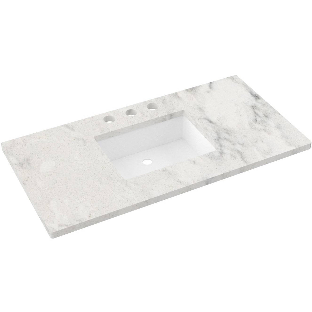 Vanderloc 43&quot; Silestone® Quartz Vanity Top Single Rectangle Centered Sink – Helix – Widespread – Not Included
