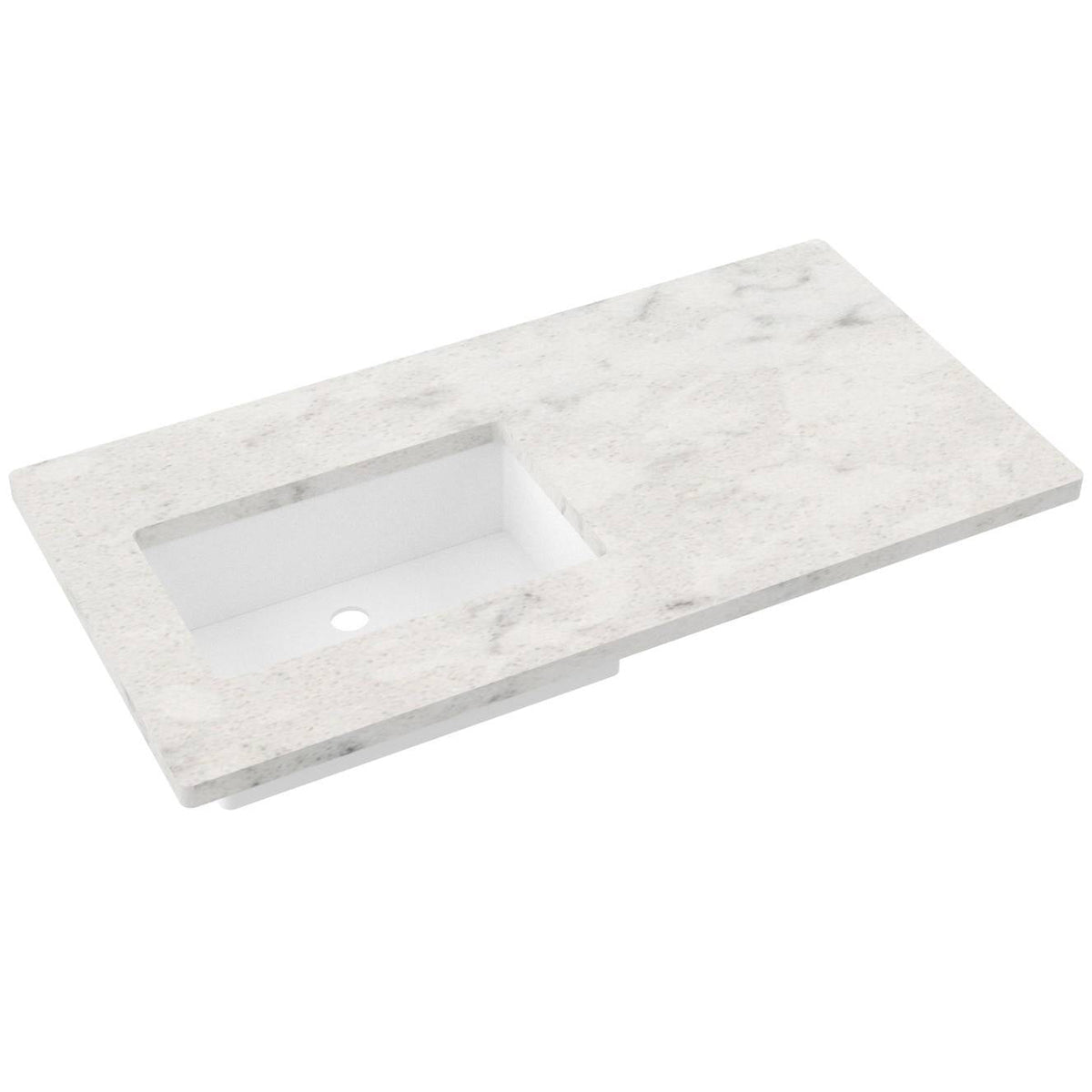 Vanderloc 43&quot; Silestone® Quartz Vanity Top Single Rectangle Left Offset Sink – Helix – No Hole – Not Included