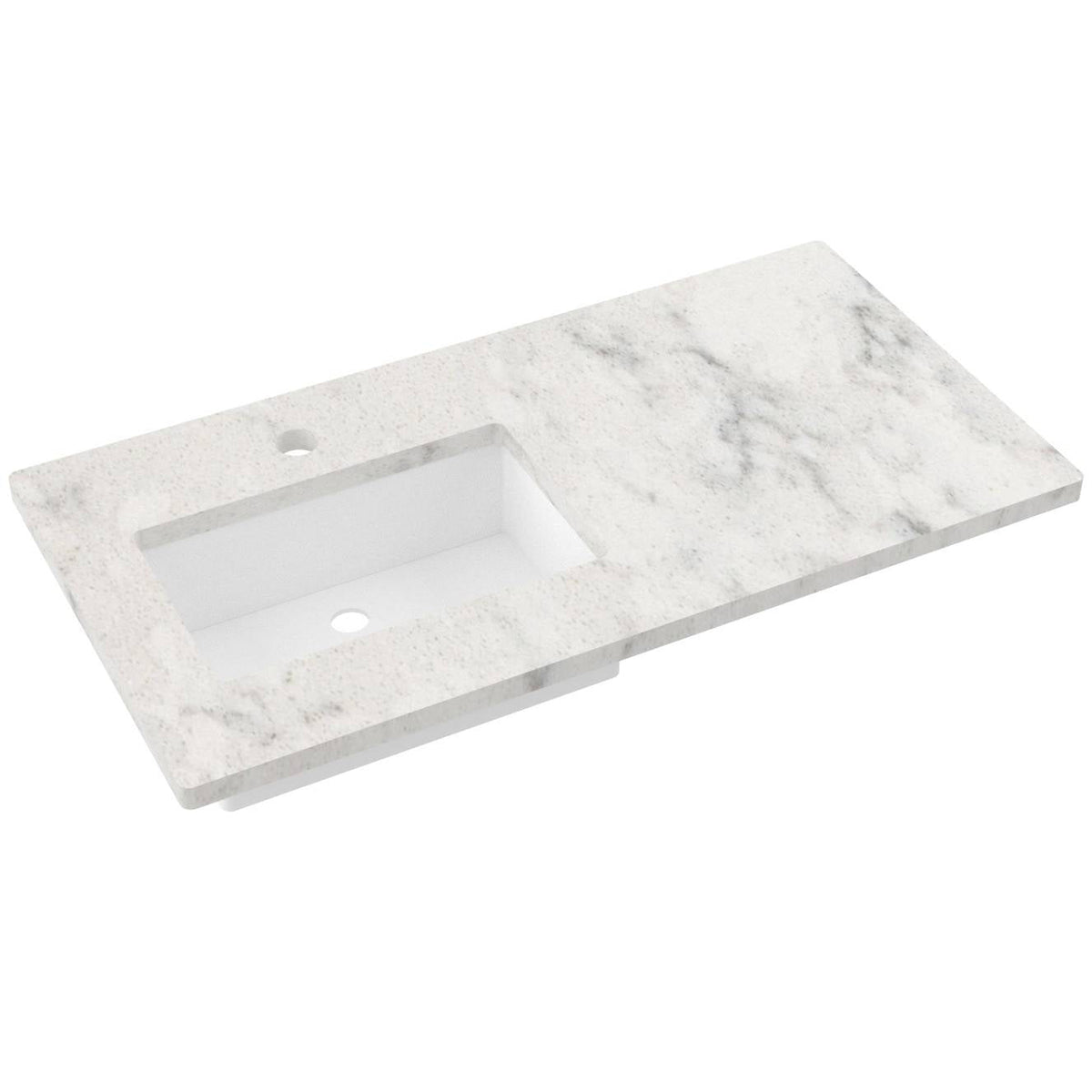 Vanderloc 43&quot; Silestone® Quartz Vanity Top Single Rectangle Left Offset Sink – Helix – Single Hole – Not Included
