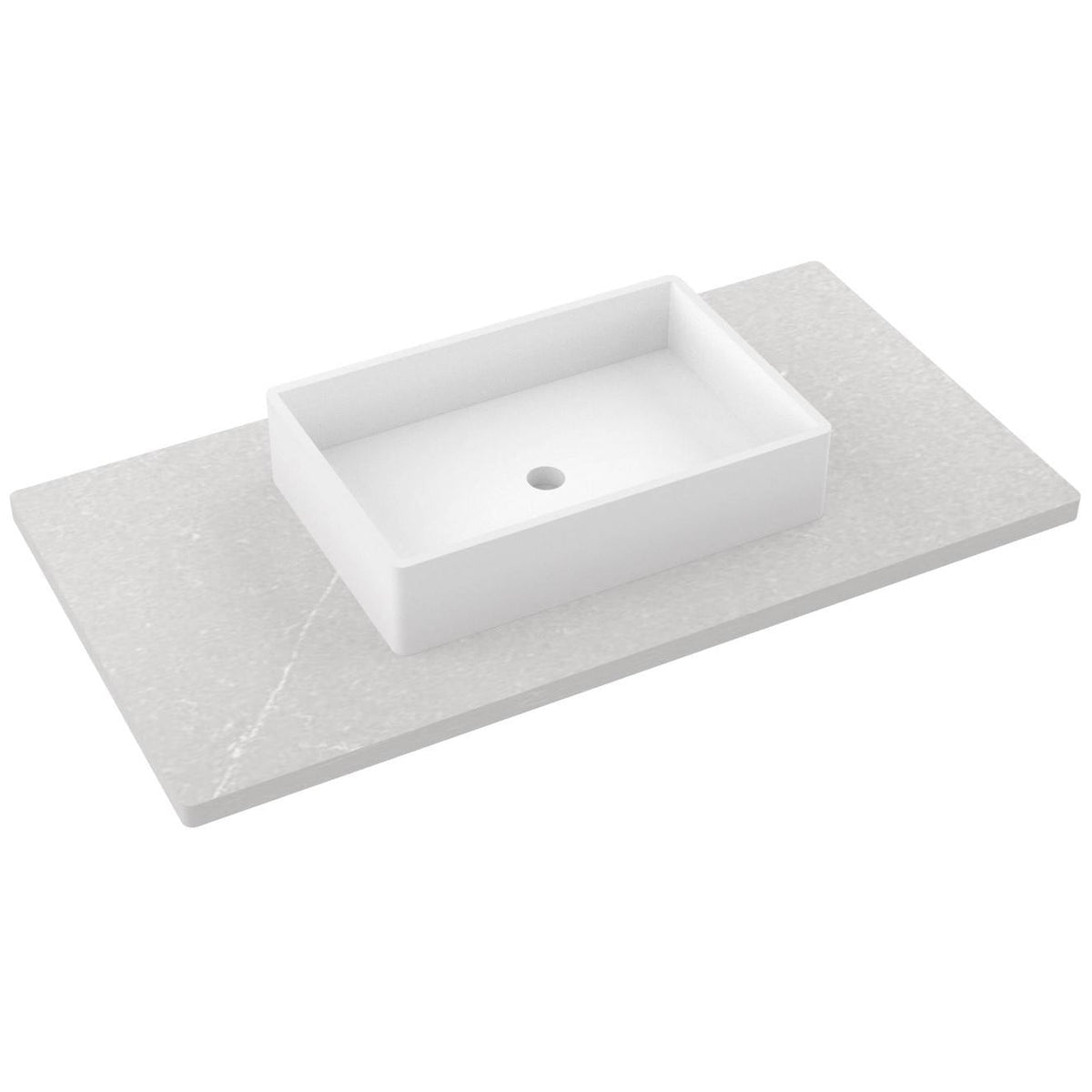 Vanderloc 43&quot; Silestone® Quartz Vanity Top Single Vigo Centered Sink – Desert Silver – No Hole – Not Included