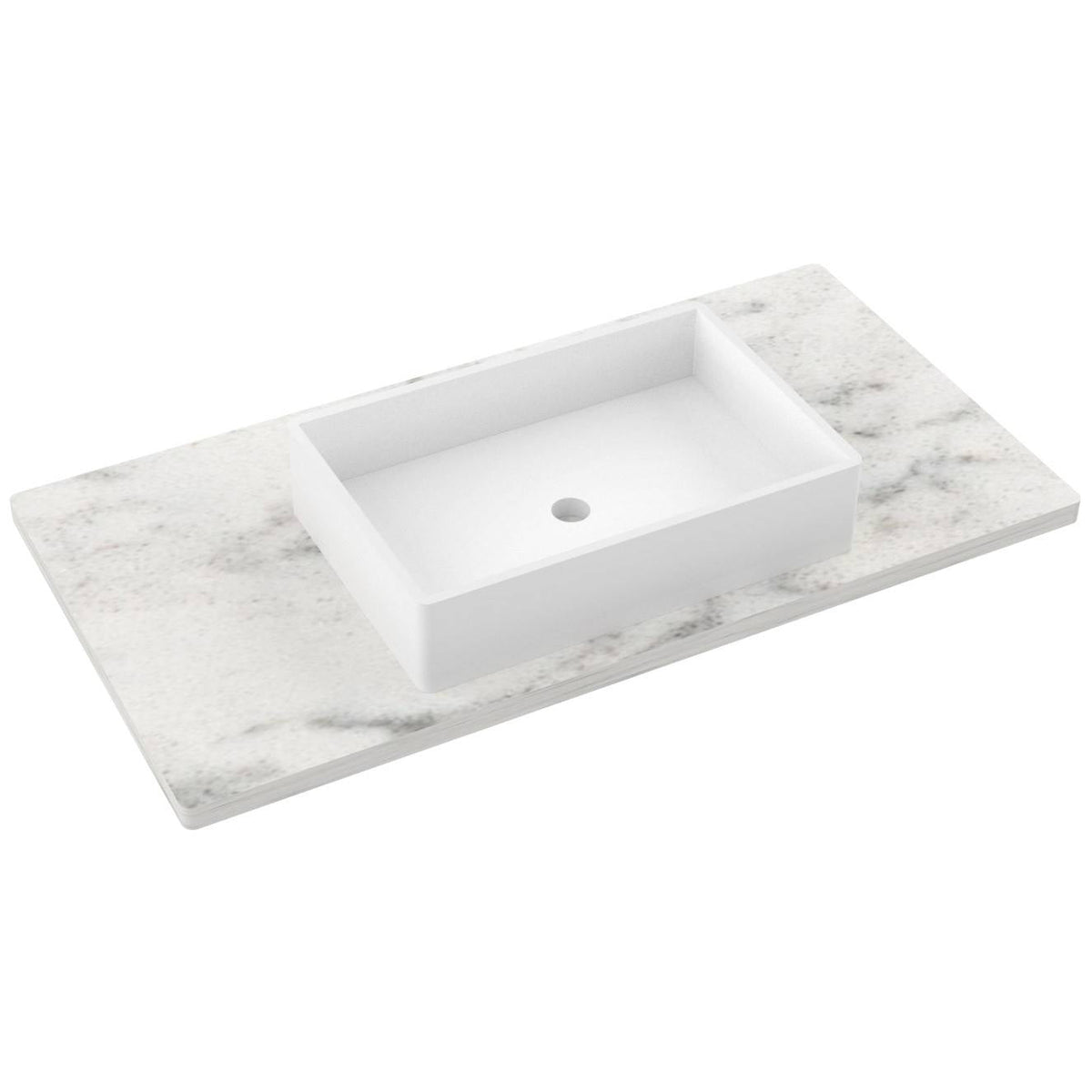 Vanderloc 43&quot; Silestone® Quartz Vanity Top Single Vigo Centered Sink – Helix – Single Hole – Not Included