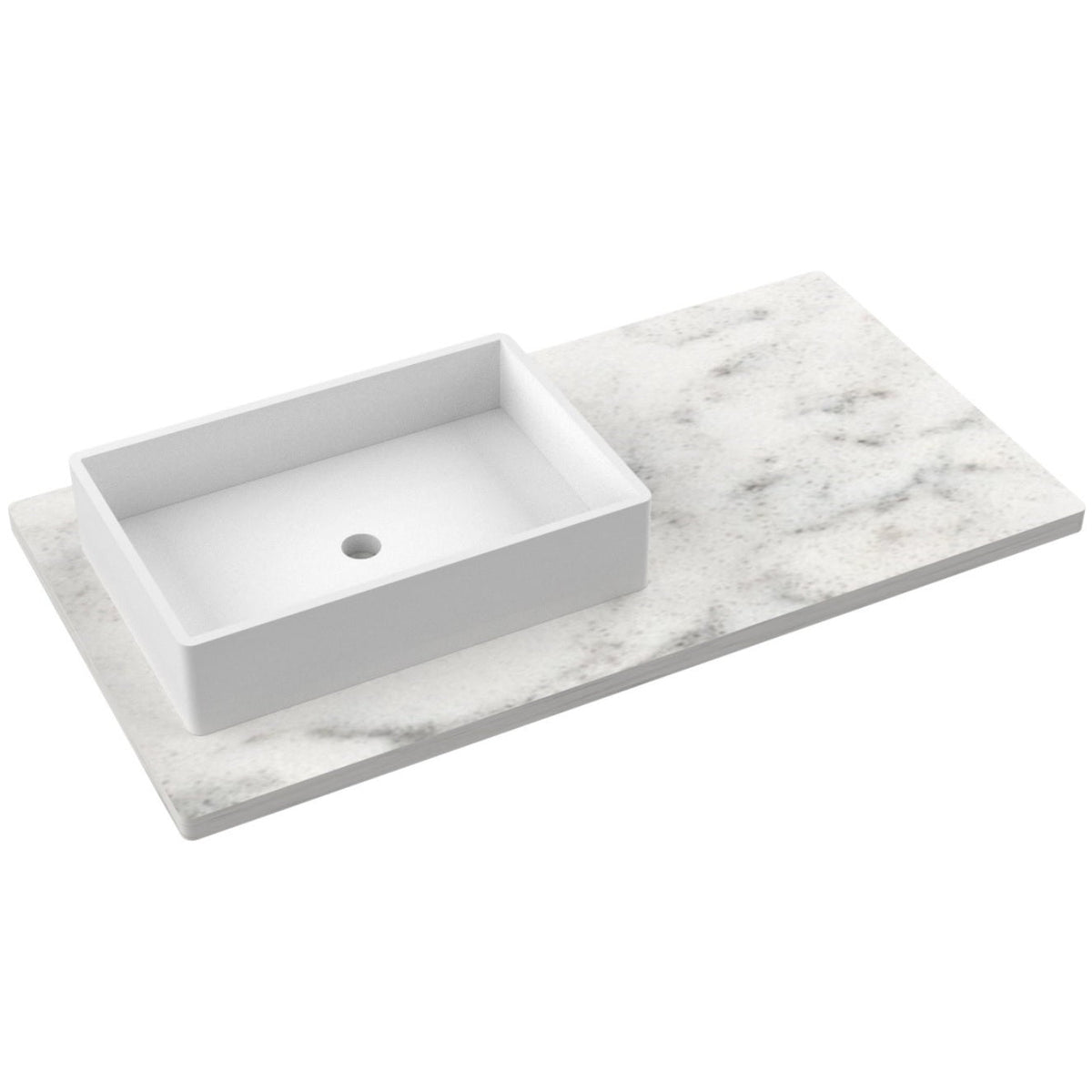 Vanderloc 43&quot; Silestone® Quartz Vanity Top Single Vigo Left Offset Sink – Helix – No Hole – Not Included