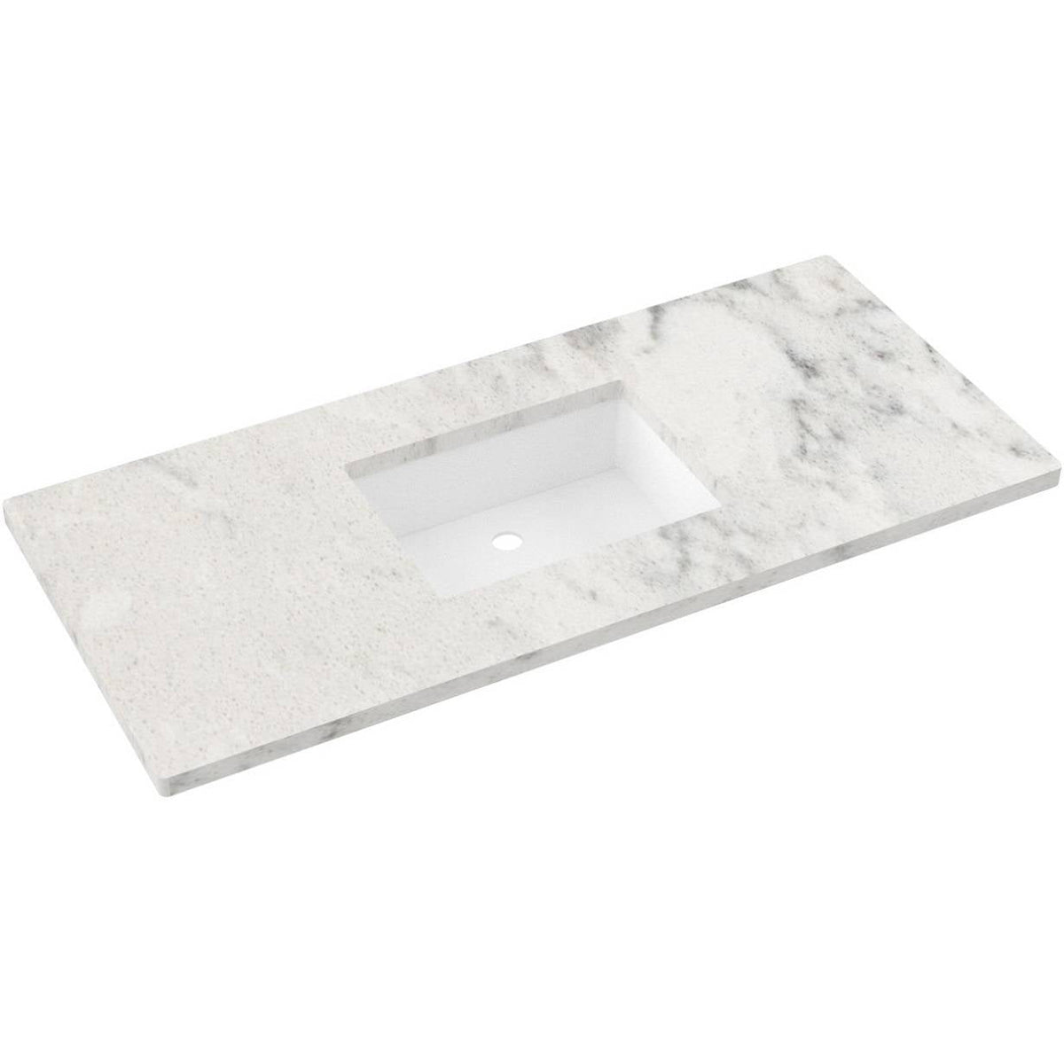 Vanderloc 49&quot; Silestone® Quartz Vanity Top Single Rectangle Centered Sink – Helix – No Hole – Not Included