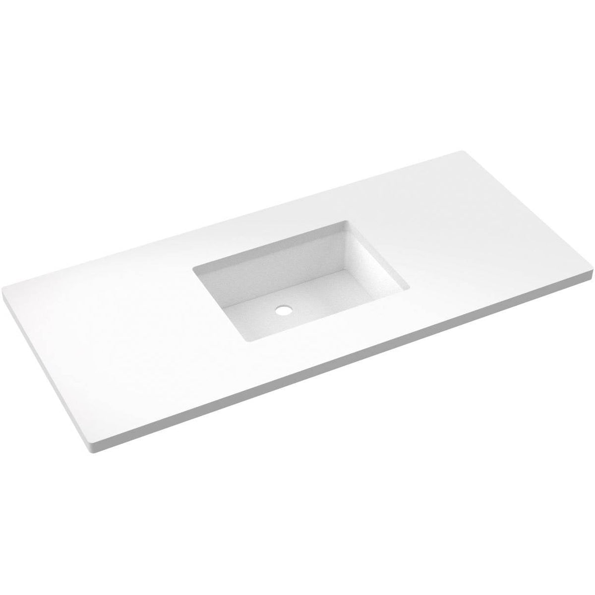 Vanderloc 49&quot; Silestone® Quartz Vanity Top Single Rectangle Centered Sink – White Zeus – No Hole – Not Included