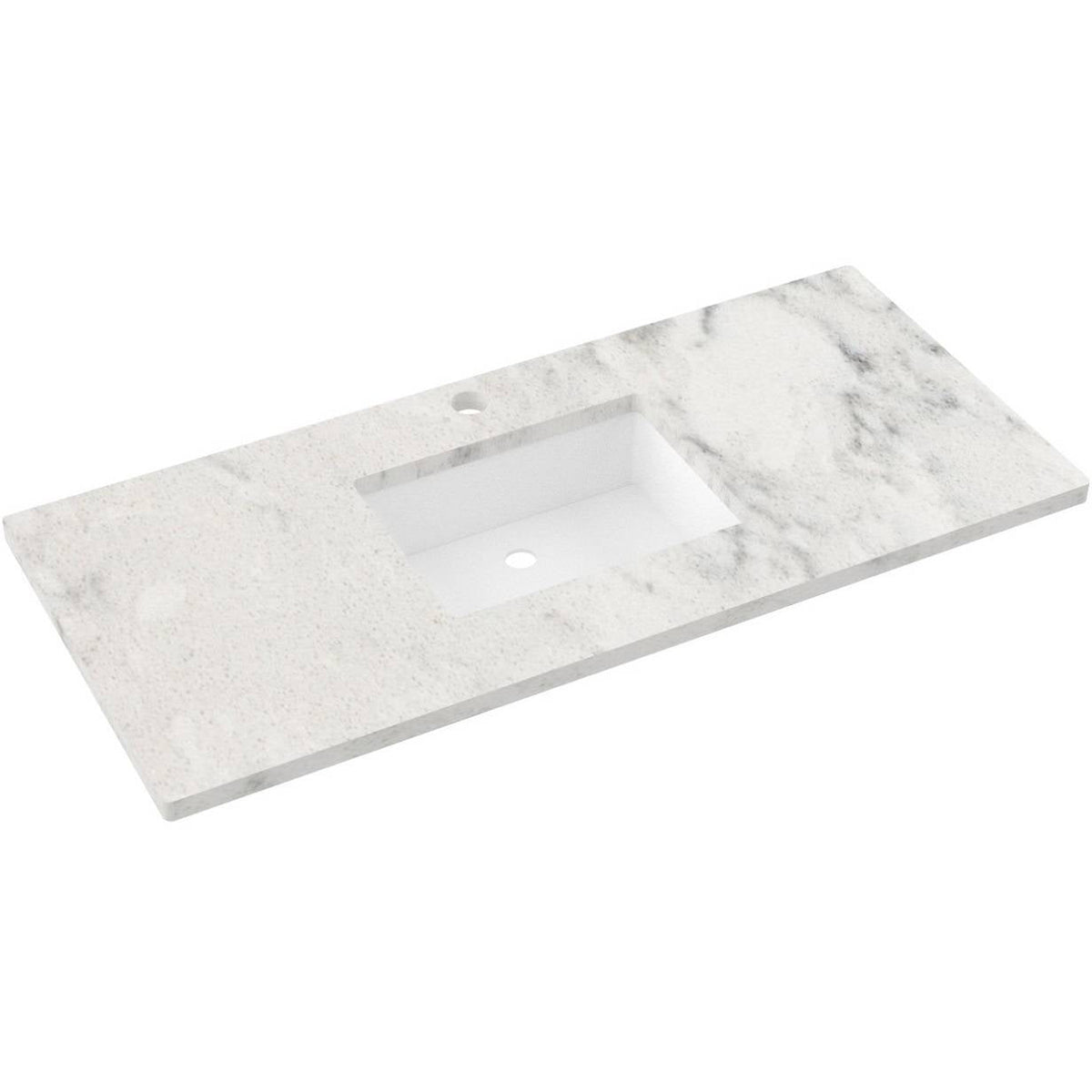Vanderloc 49&quot; Silestone® Quartz Vanity Top Single Rectangle Centered Sink – Helix – Single Hole – Not Included