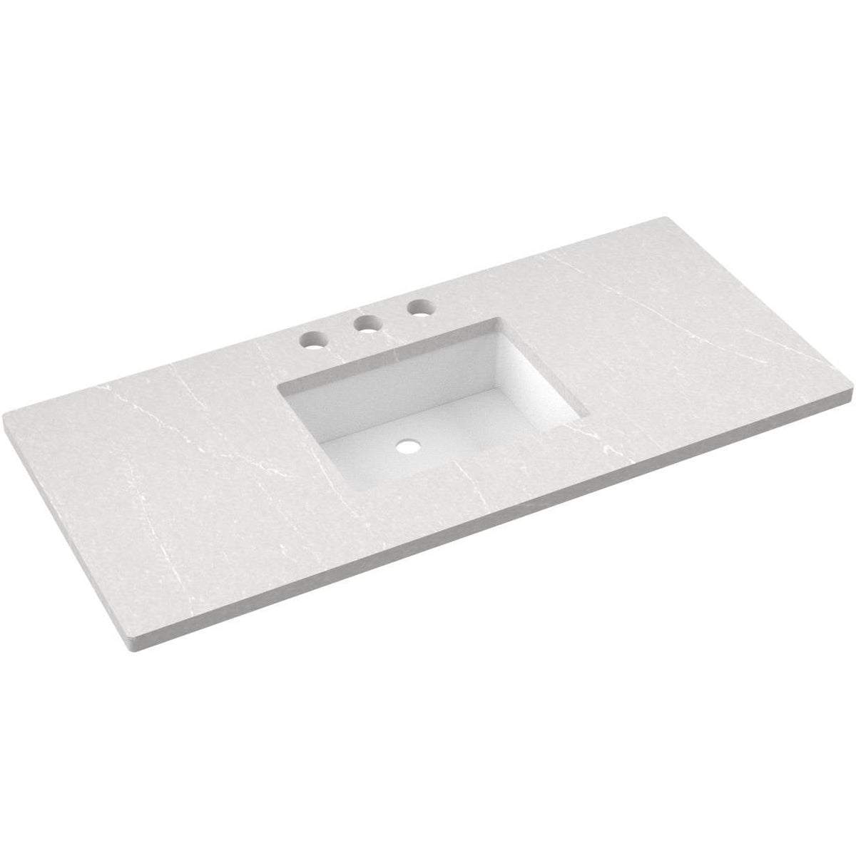 Vanderloc 49&quot; Silestone® Quartz Vanity Top Single Rectangle Centered Sink – Desert Silver – Widespread – Not Included