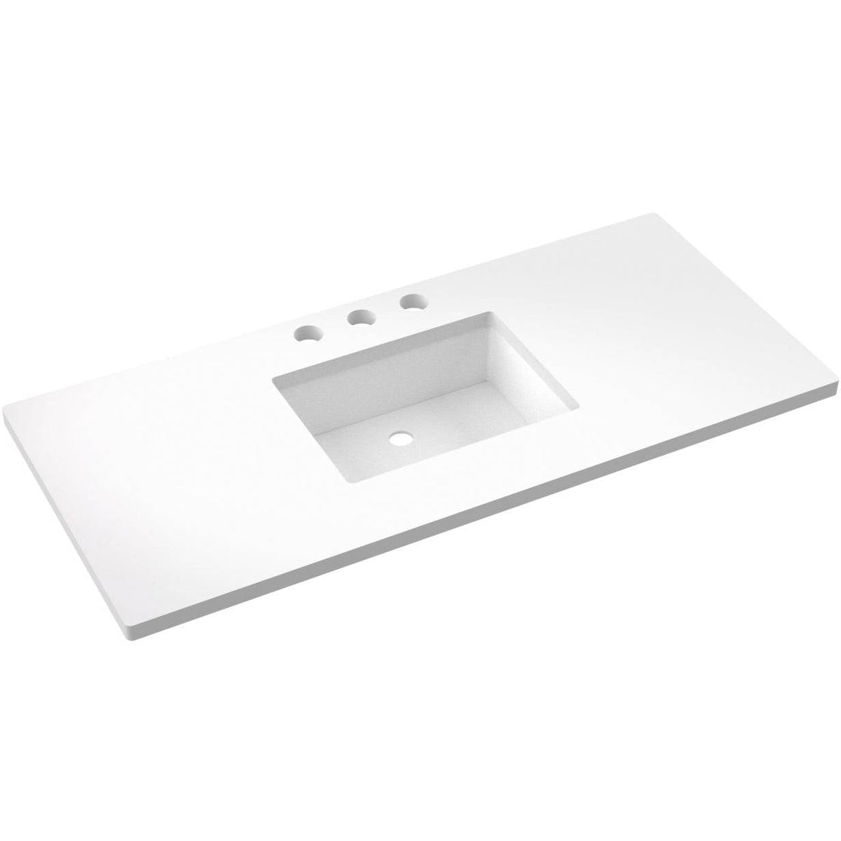 Vanderloc 49&quot; Silestone® Quartz Vanity Top Single Rectangle Centered Sink – White Zeus – Widespread – Not Included