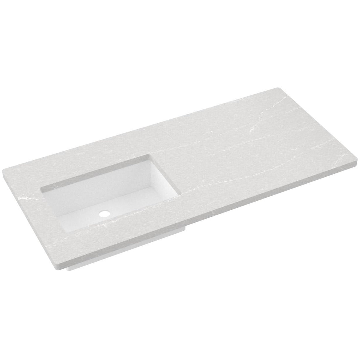 Vanderloc 49&quot; Silestone® Quartz Vanity Top Single Rectangle Left Offset Sink – Desert Silver – No Hole – Not Included