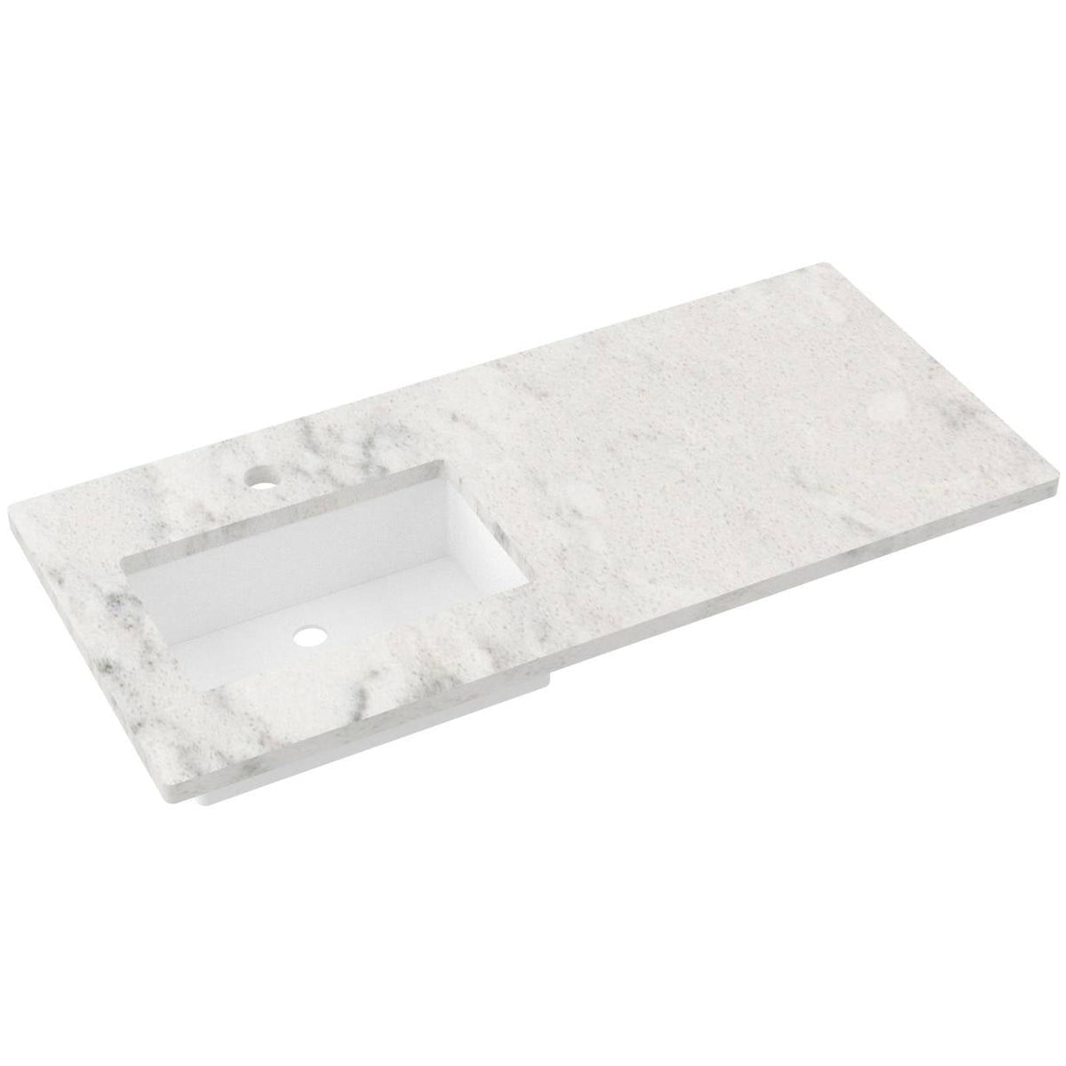 Vanderloc 49&quot; Silestone® Quartz Vanity Top Single Rectangle Left Offset Sink – Helix – Single Hole – Not Included