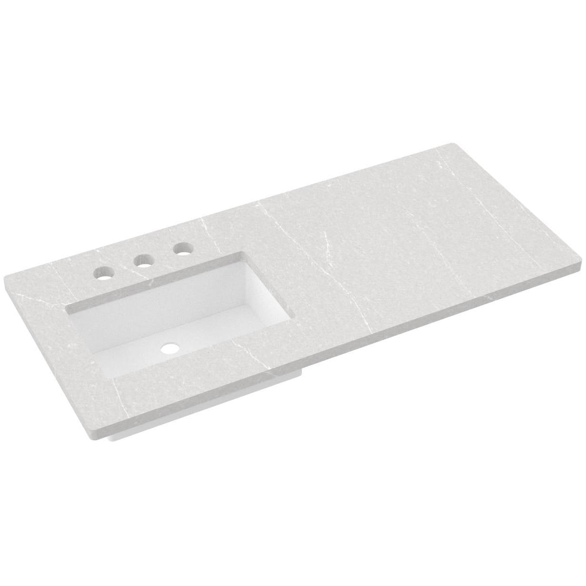 Vanderloc 49&quot; Silestone® Quartz Vanity Top Single Rectangle Left Offset Sink – Desert Silver – Widespread – Not Included