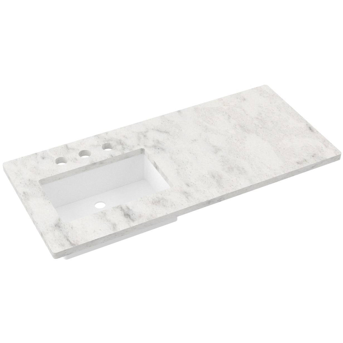 Vanderloc 49&quot; Silestone® Quartz Vanity Top Single Rectangle Left Offset Sink – Helix – Widespread – Not Included