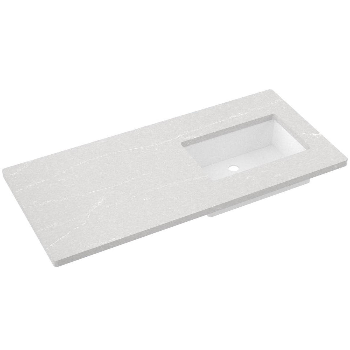 Vanderloc 49&quot; Silestone® Quartz Vanity Top Single Rectangle Right Offset Sink – Desert Silver – No Hole – Not Included