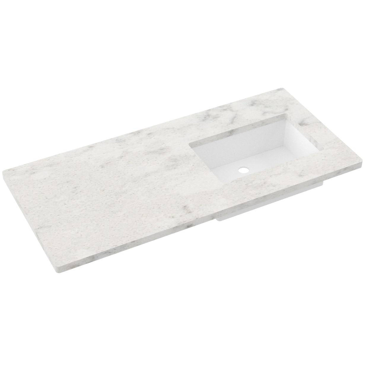 Vanderloc 49&quot; Silestone® Quartz Vanity Top Single Rectangle Right Offset Sink – Helix – No Hole – Not Included
