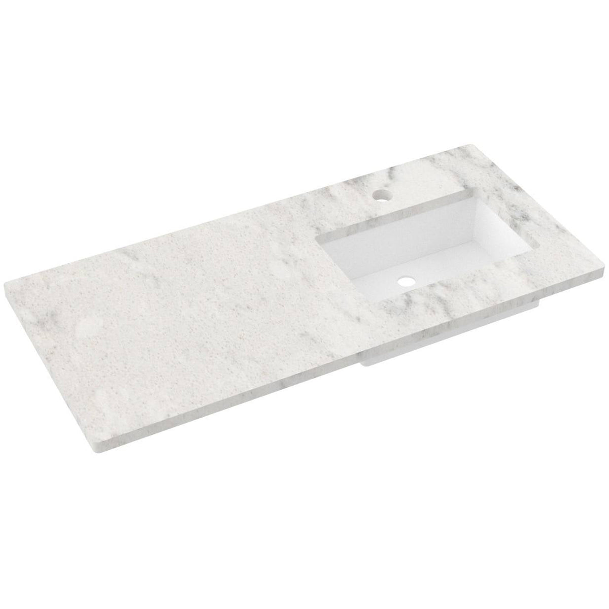 Vanderloc 49&quot; Silestone® Quartz Vanity Top Single Rectangle Right Offset Sink – Helix – Single Hole – Not Included