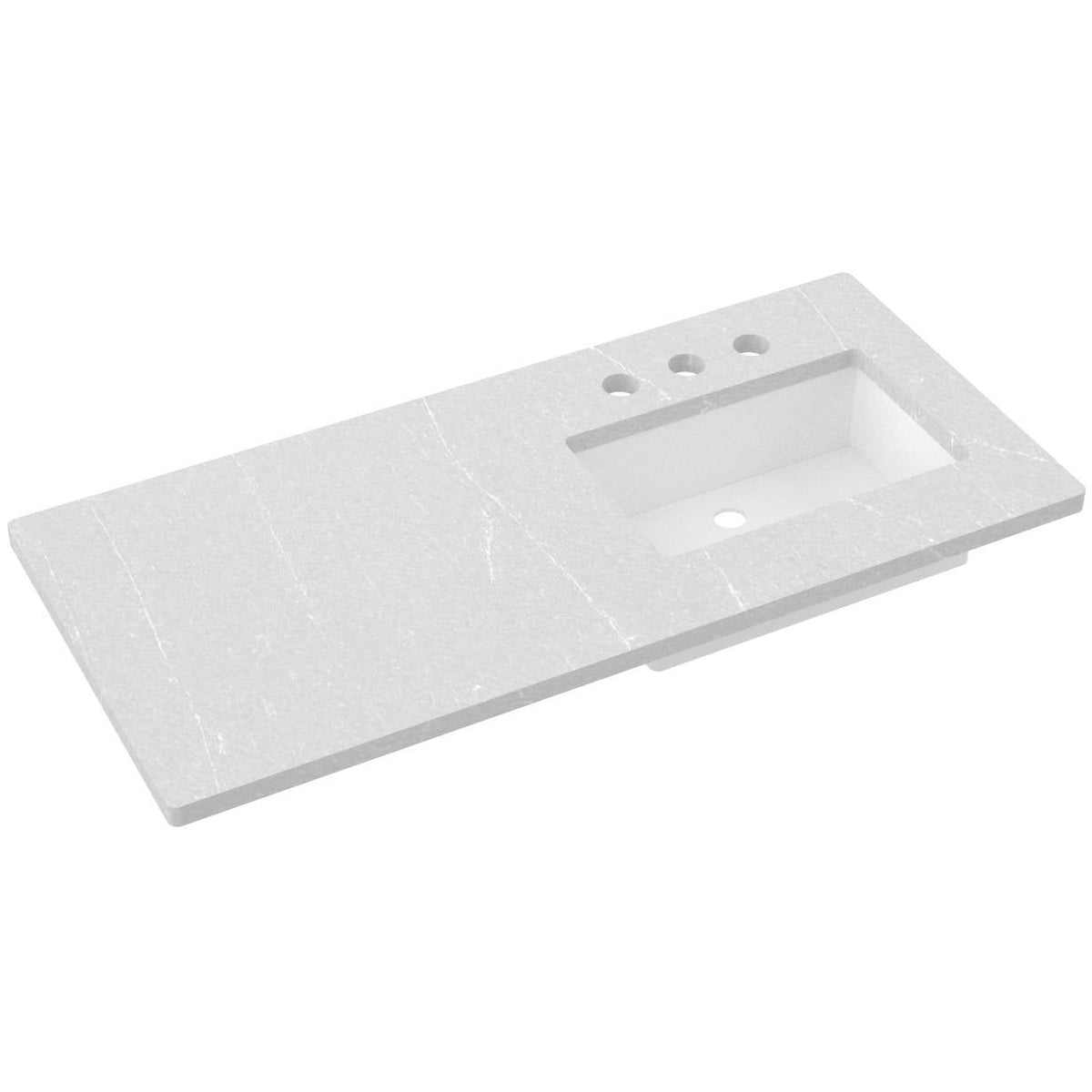 Vanderloc 49&quot; Silestone® Quartz Vanity Top Single Rectangle Right Offset Sink – Desert Silver – Widespread – Not Included