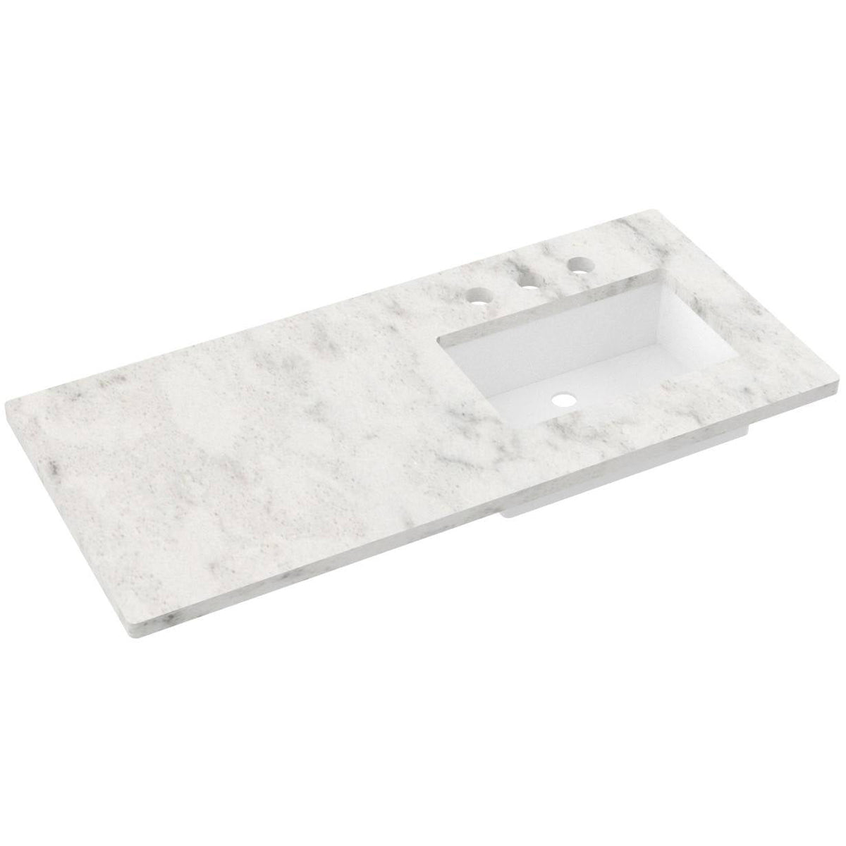 Vanderloc 49&quot; Silestone® Quartz Vanity Top Single Rectangle Right Offset Sink – Helix – Widespread – Not Included