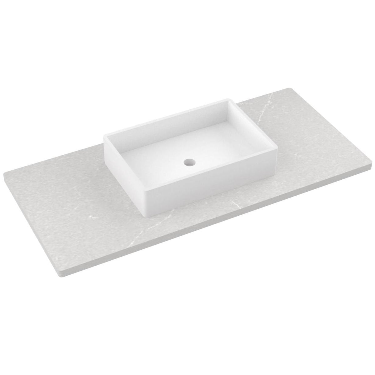 Vanderloc 49&quot; Silestone® Quartz Vanity Top Single Vigo Centered Sink – Desert Silver – No Hole – Not Included