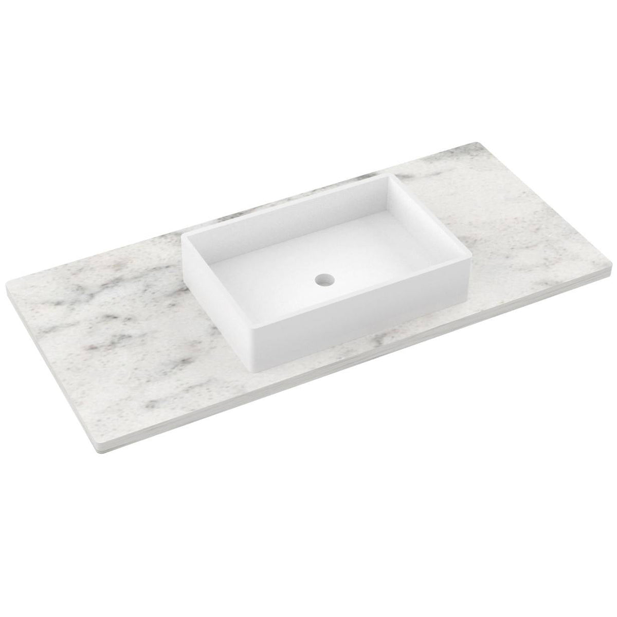 Vanderloc 49&quot; Silestone® Quartz Vanity Top Single Vigo Centered Sink – Helix – Single Hole – Not Included
