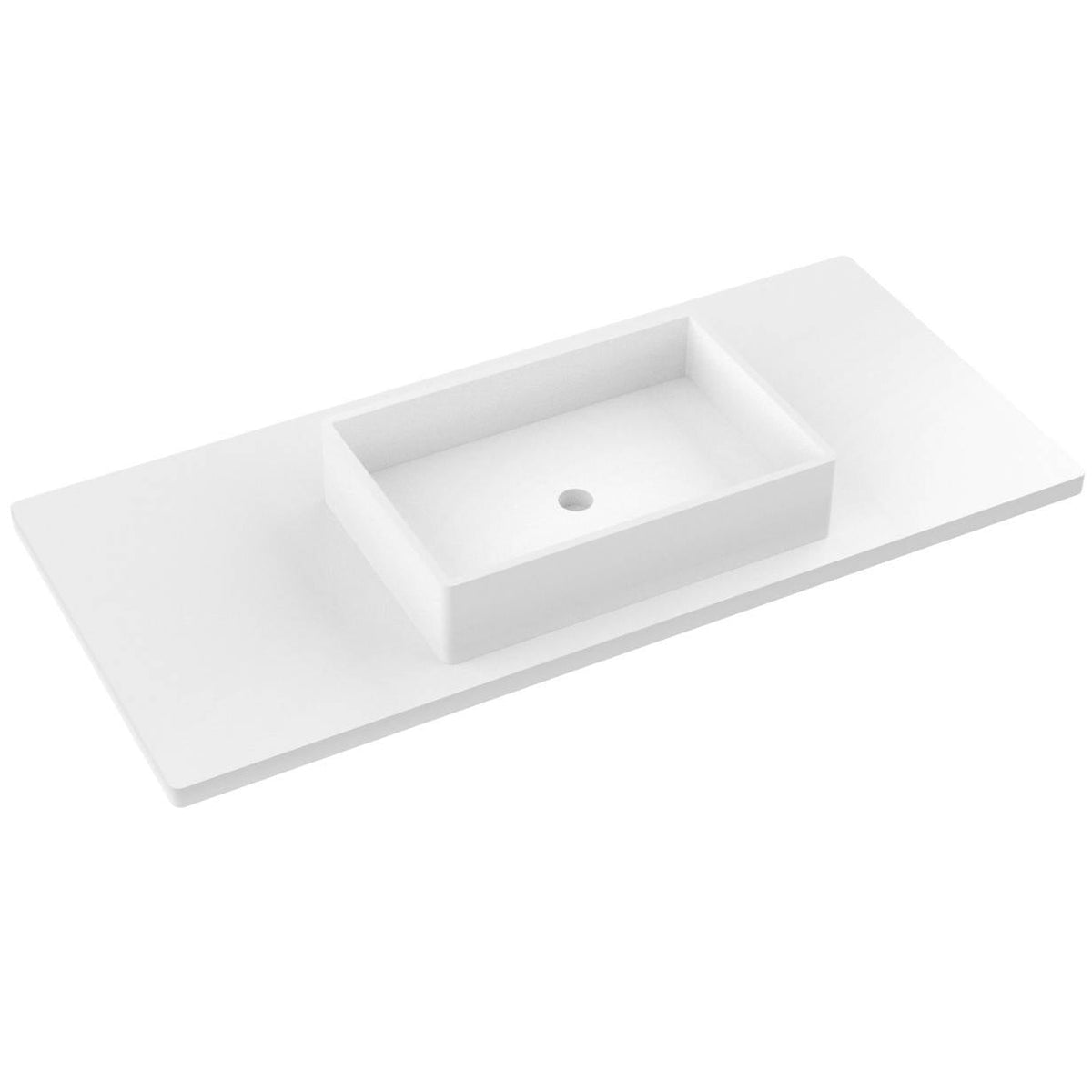 Vanderloc 49&quot; Silestone® Quartz Vanity Top Single Vigo Centered Sink – White Zeus – Widespread – Not Included