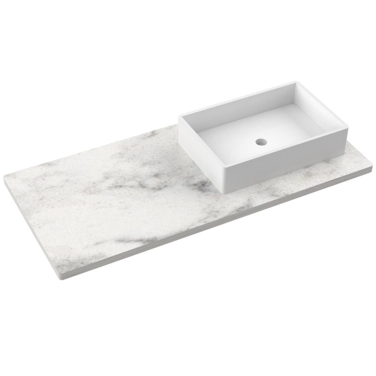 Vanderloc 49&quot; Silestone® Quartz Vanity Top Single Vigo Right Offset Sink – Helix – No Hole – Not Included