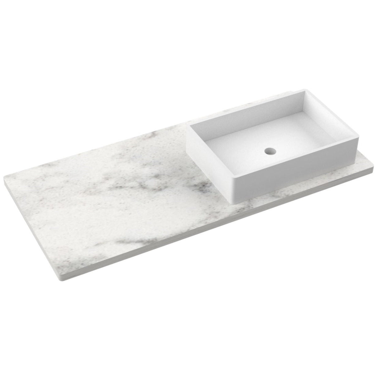 Vanderloc 49&quot; Silestone® Quartz Vanity Top Single Vigo Right Offset Sink – Helix – Single Hole – Not Included
