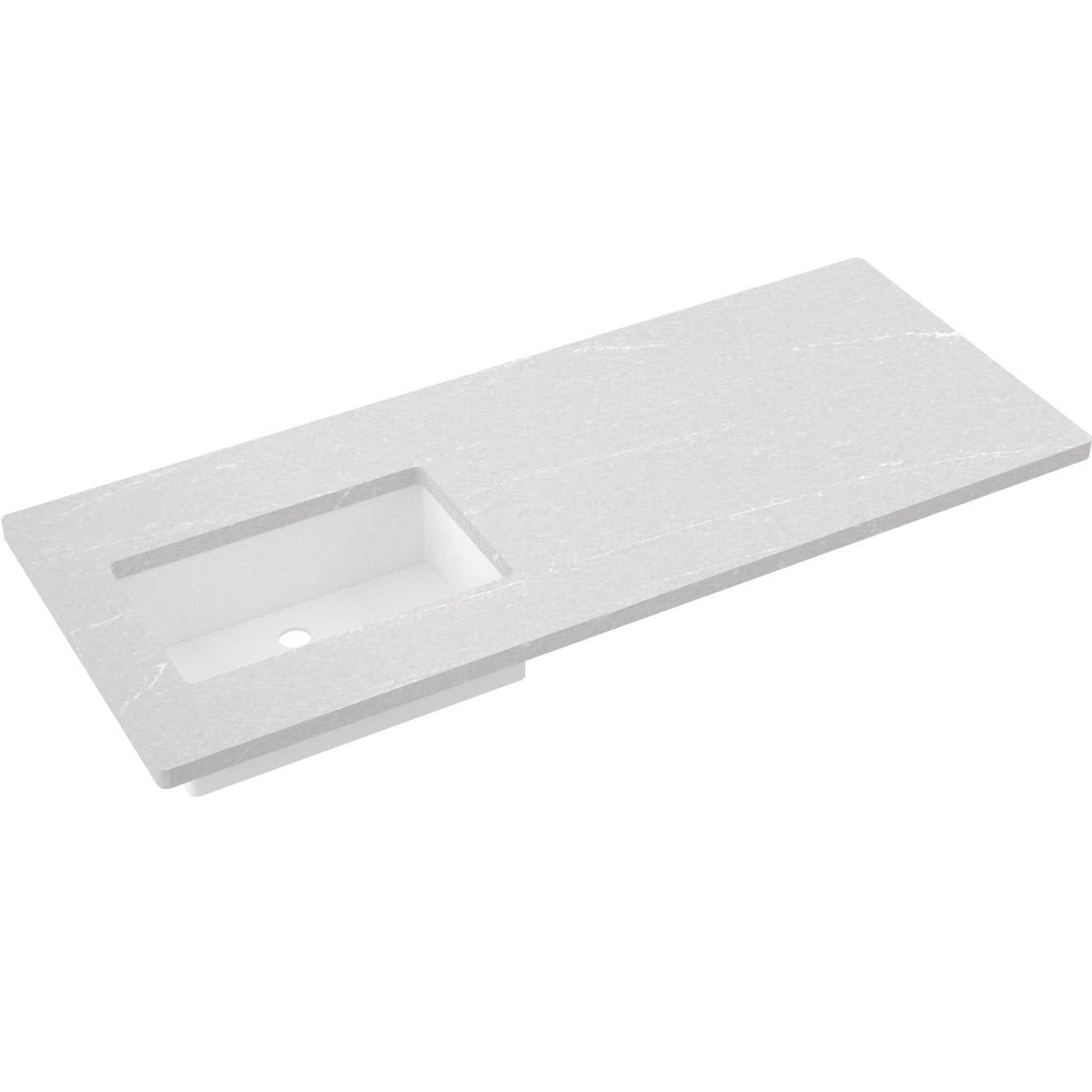 Vanderloc 55&quot; Silestone® Quartz Vanity Top Single Rectangle Left Offset Sink – Desert Silver – No Hole – Not Included