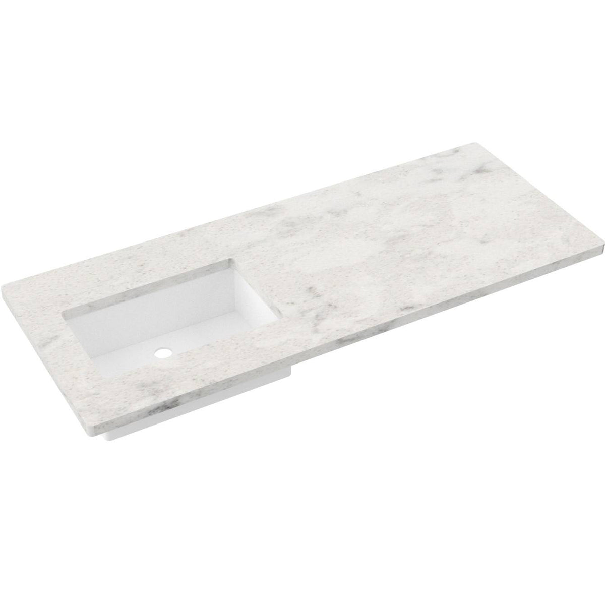 Vanderloc 55&quot; Silestone® Quartz Vanity Top Single Rectangle Left Offset Sink – Helix – No Hole – Not Included