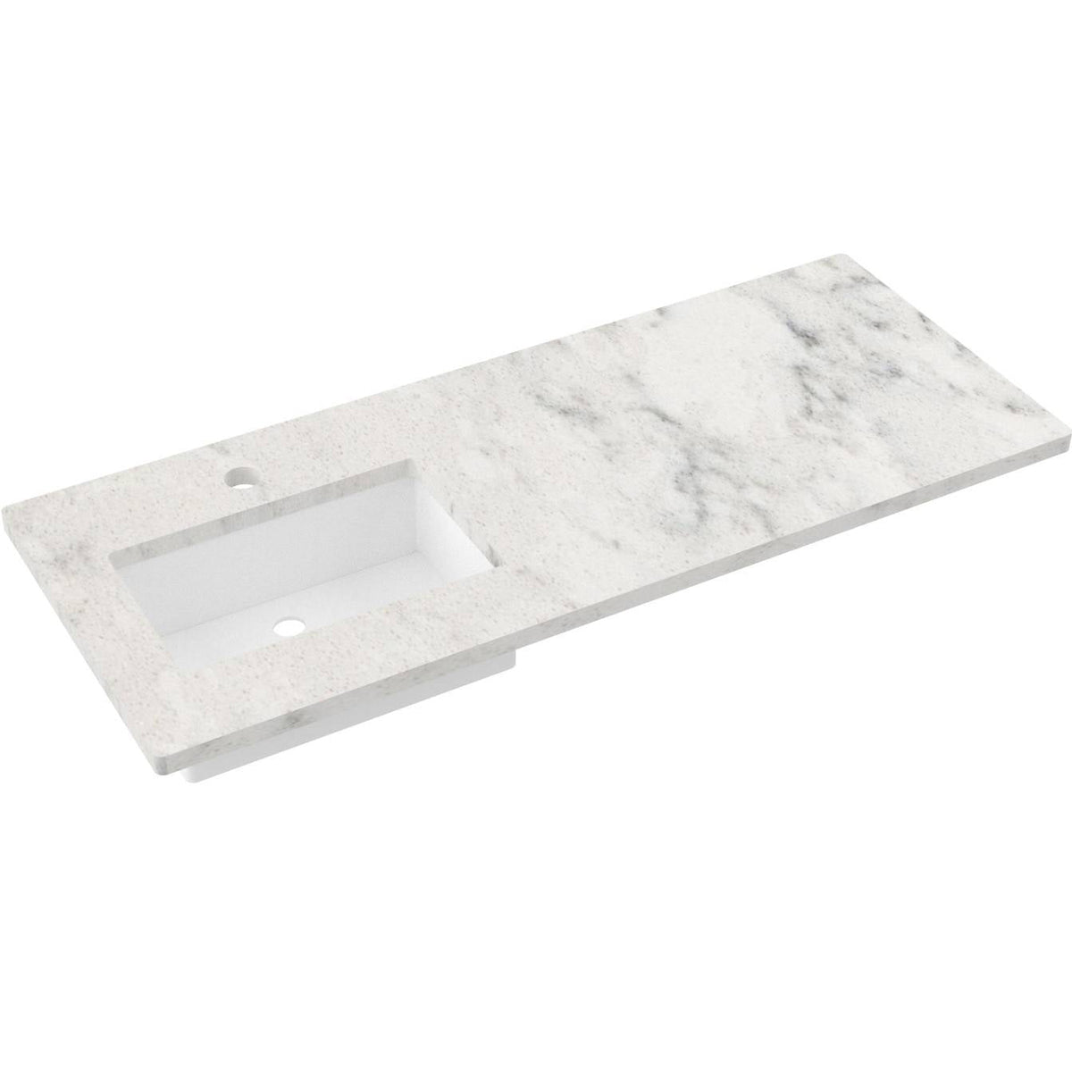 Vanderloc 55&quot; Silestone® Quartz Vanity Top Single Rectangle Left Offset Sink – Helix – Single Hole – Not Included