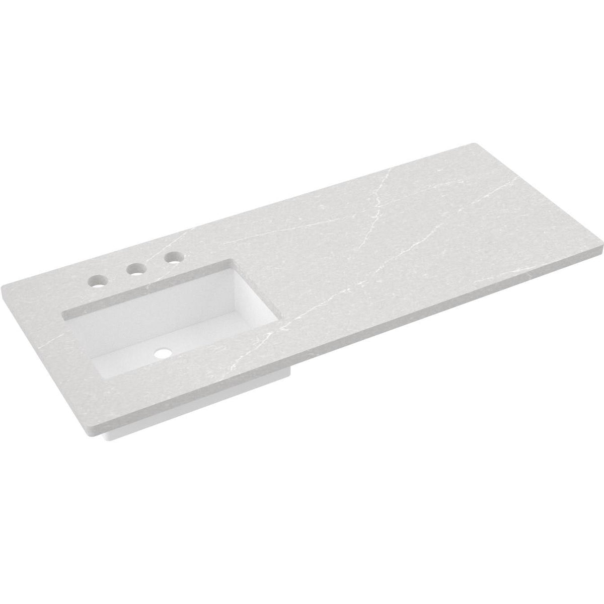 Vanderloc 55&quot; Silestone® Quartz Vanity Top Single Rectangle Left Offset Sink – Desert Silver – Widespread – Not Included