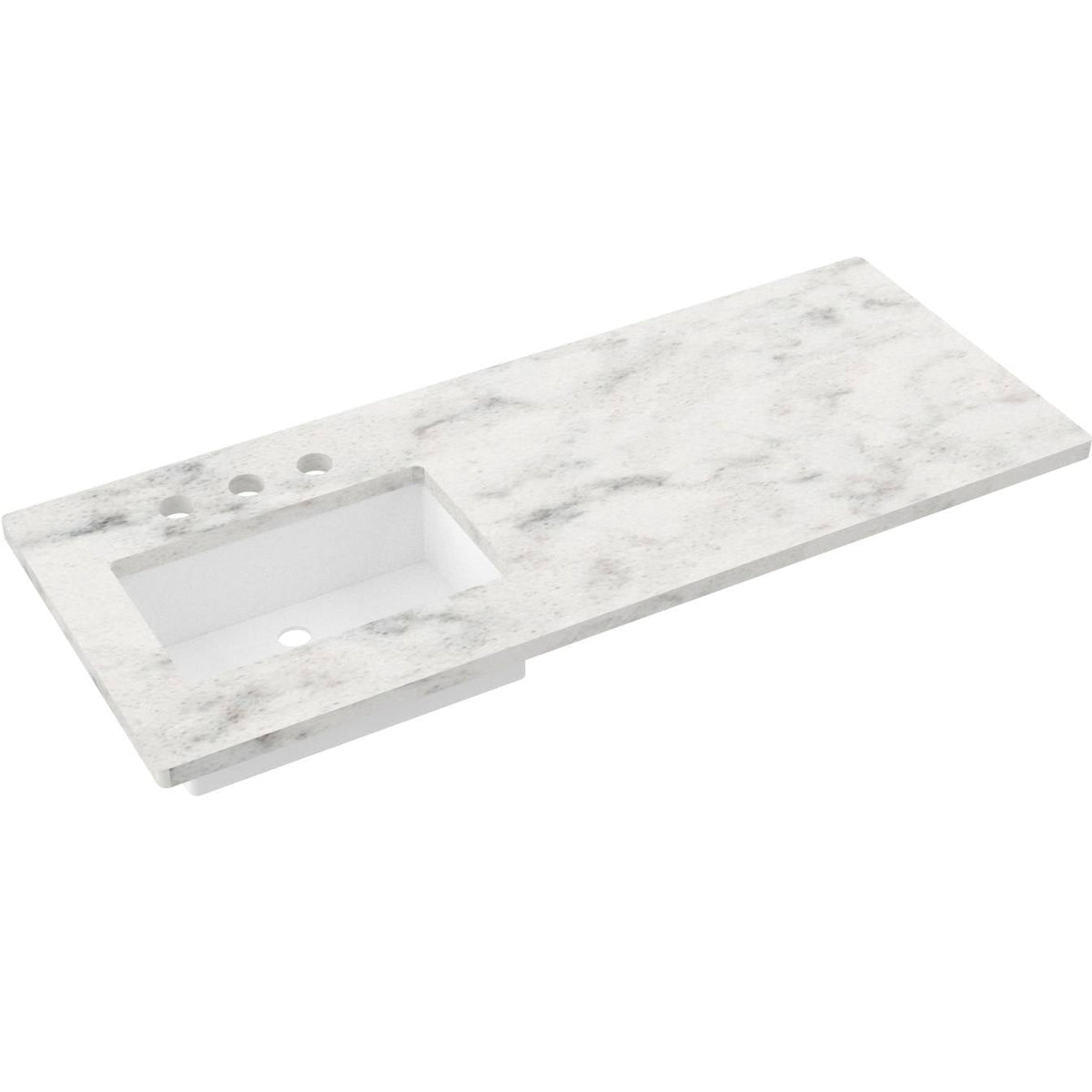 Vanderloc 55&quot; Silestone® Quartz Vanity Top Single Rectangle Left Offset Sink – Helix – Widespread – Not Included