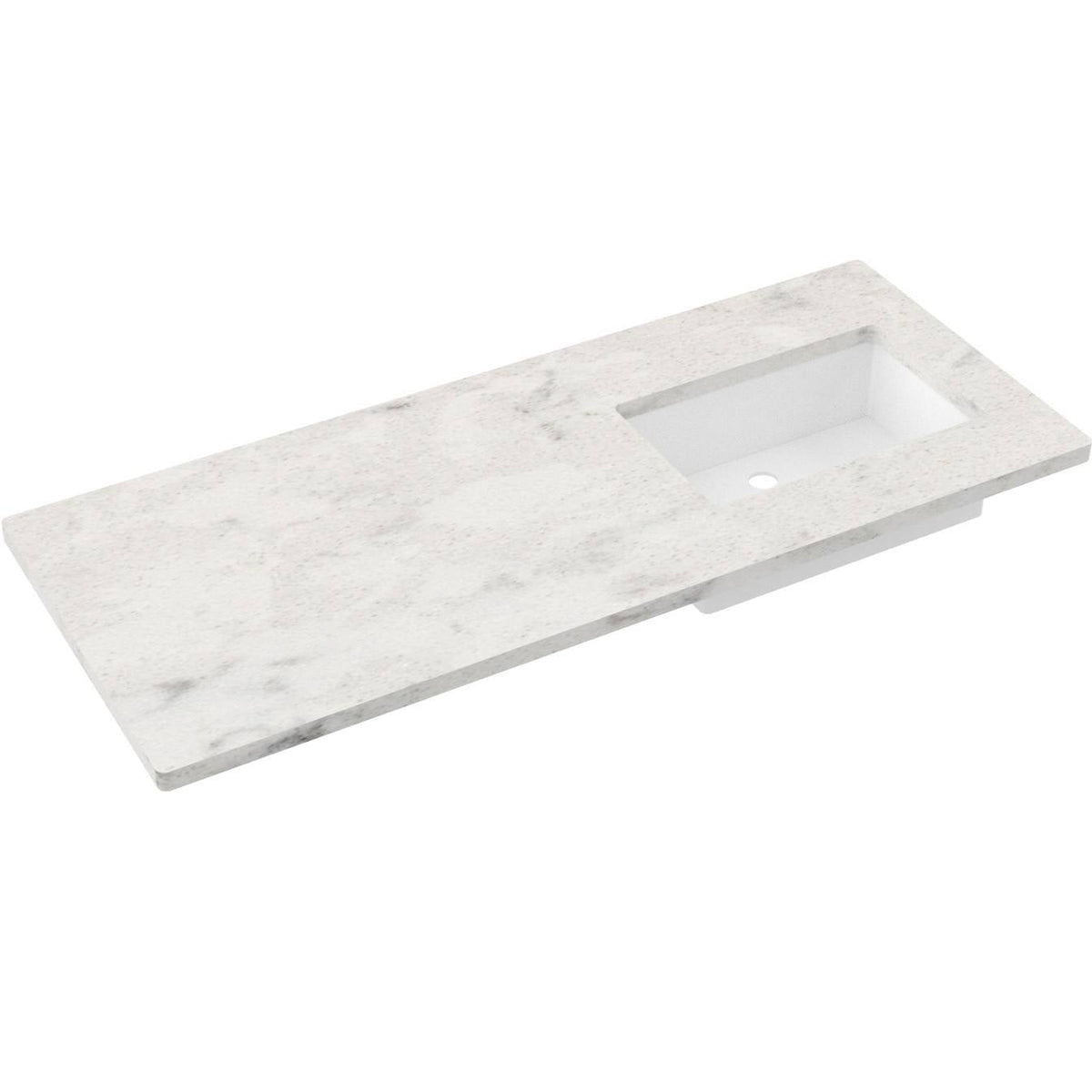 Vanderloc 55&quot; Silestone® Quartz Vanity Top Single Rectangle Right Offset Sink – Helix – No Hole – Not Included