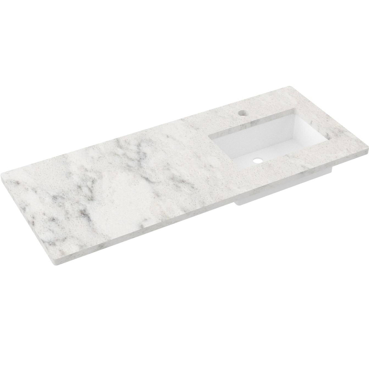 Vanderloc 55&quot; Silestone® Quartz Vanity Top Single Rectangle Right Offset Sink – Helix – Single Hole – Not Included