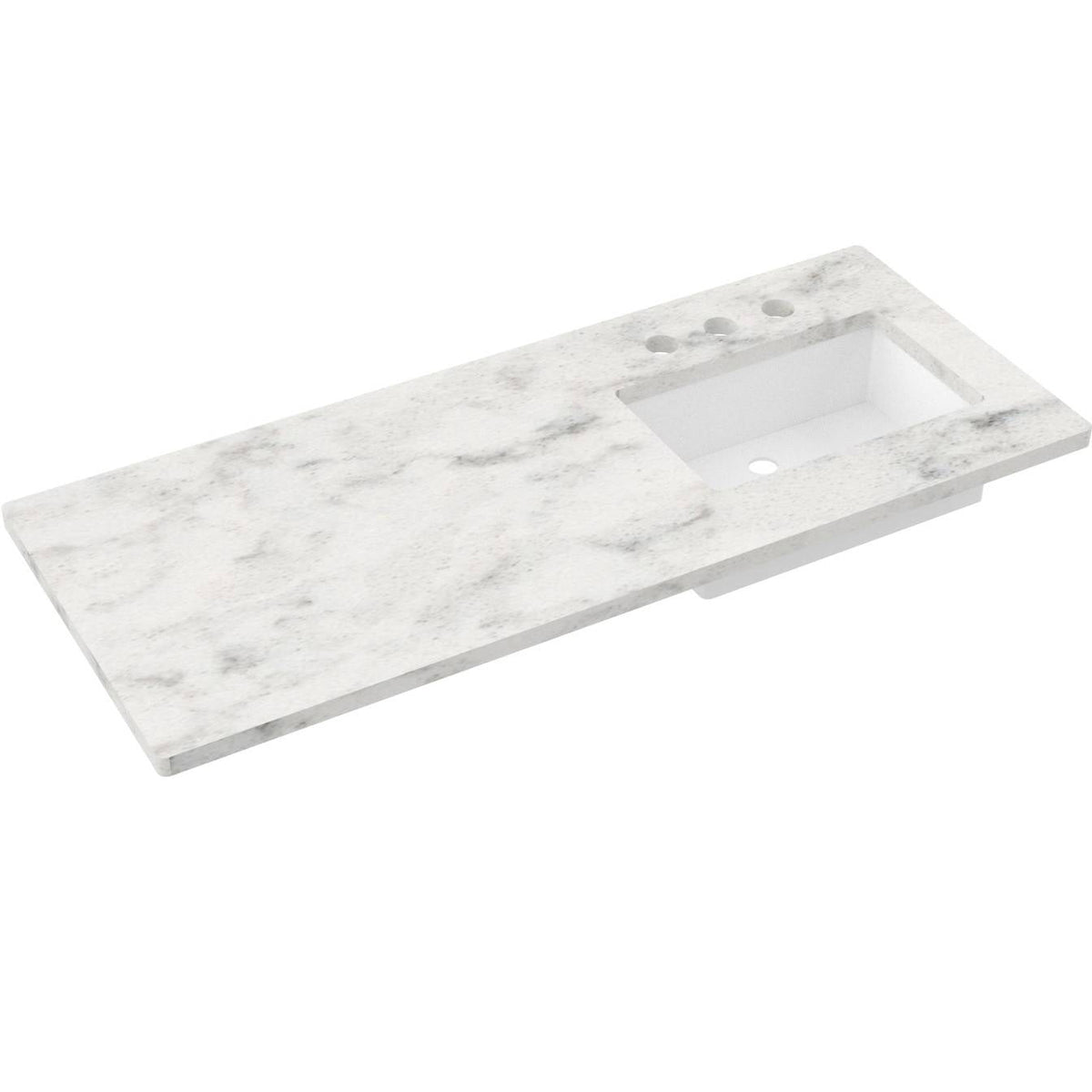 Vanderloc 55&quot; Silestone® Quartz Vanity Top Single Rectangle Right Offset Sink – Helix – Widespread – Not Included
