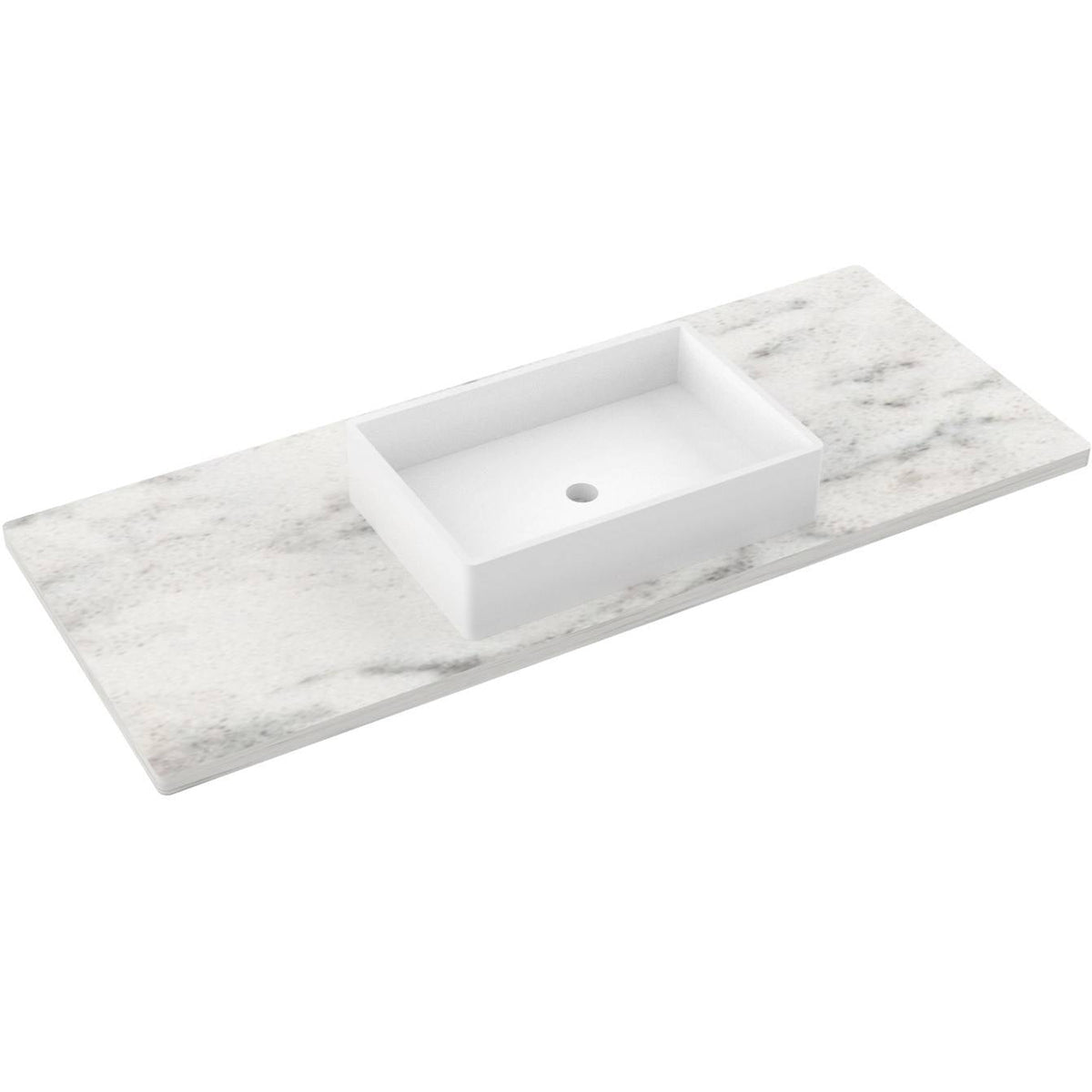 Vanderloc 55&quot; Silestone® Quartz Vanity Top Single Vigo Centered Sink – Helix – Single Hole – Not Included