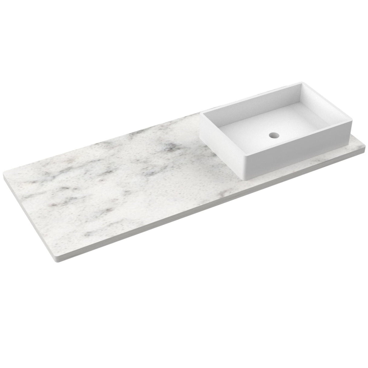 Vanderloc 55&quot; Silestone® Quartz Vanity Top Single Vigo Right Offset Sink – Helix – Widespread – Not Included
