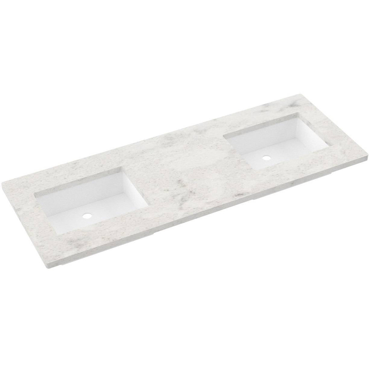 Vanderloc 61&quot; Silestone® Quartz Vanity Top Double Rectangle Centered Sink – Helix – No Hole – Not Included