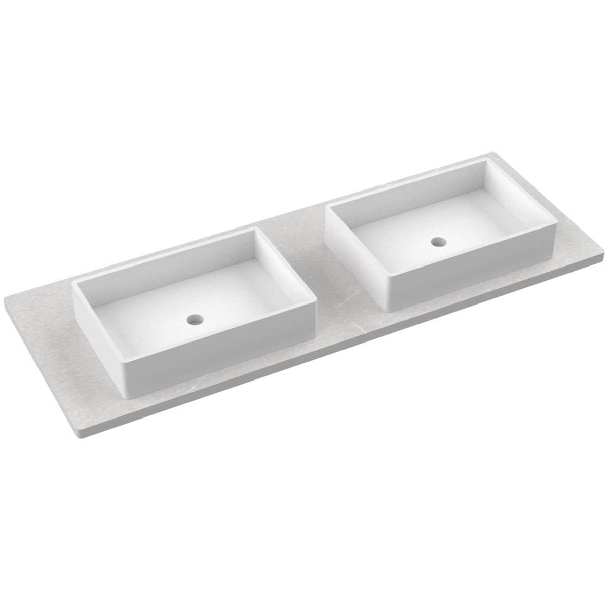 Vanderloc 61&quot; Silestone® Quartz Vanity Top Double Vigo Centered Sink – Desert Silver – Single Hole – Not Included