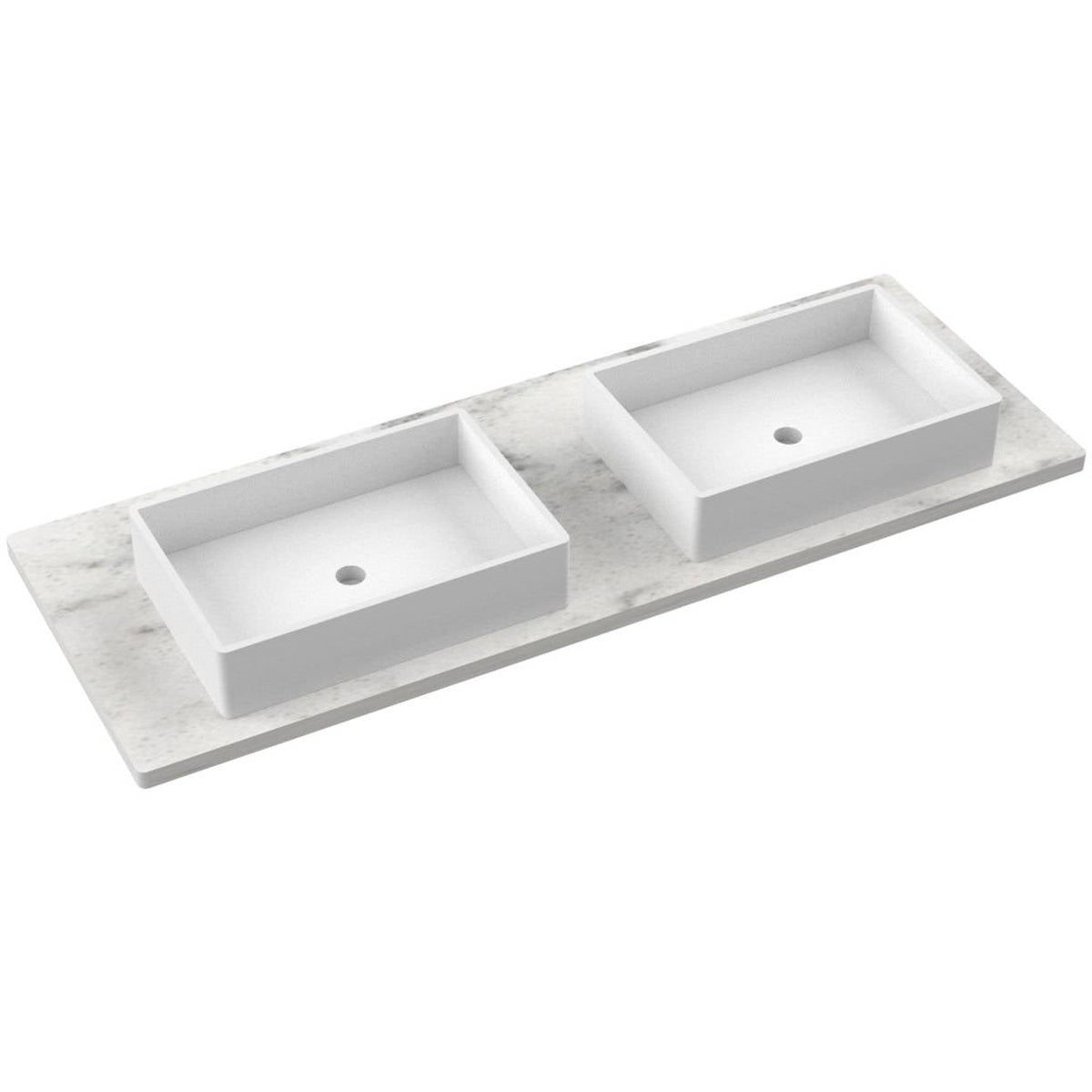 Vanderloc 61&quot; Silestone® Quartz Vanity Top Double Vigo Centered Sink – Helix – Widespread – Not Included