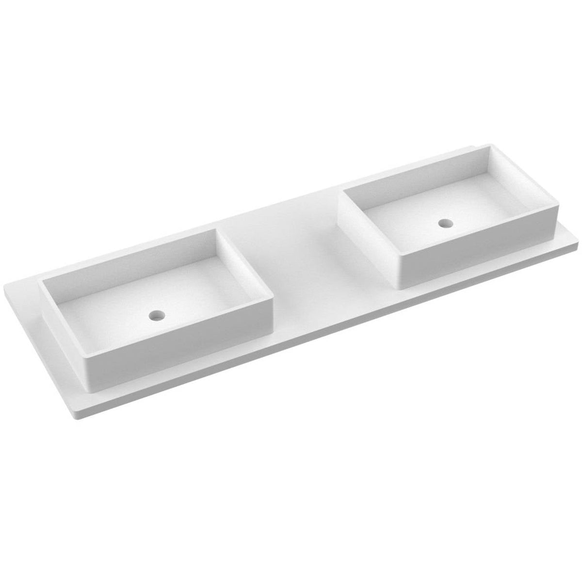 Vanderloc 61&quot; Silestone® Quartz Vanity Top Double Vigo Offset Sink – White Zeus – Single Hole – Not Included