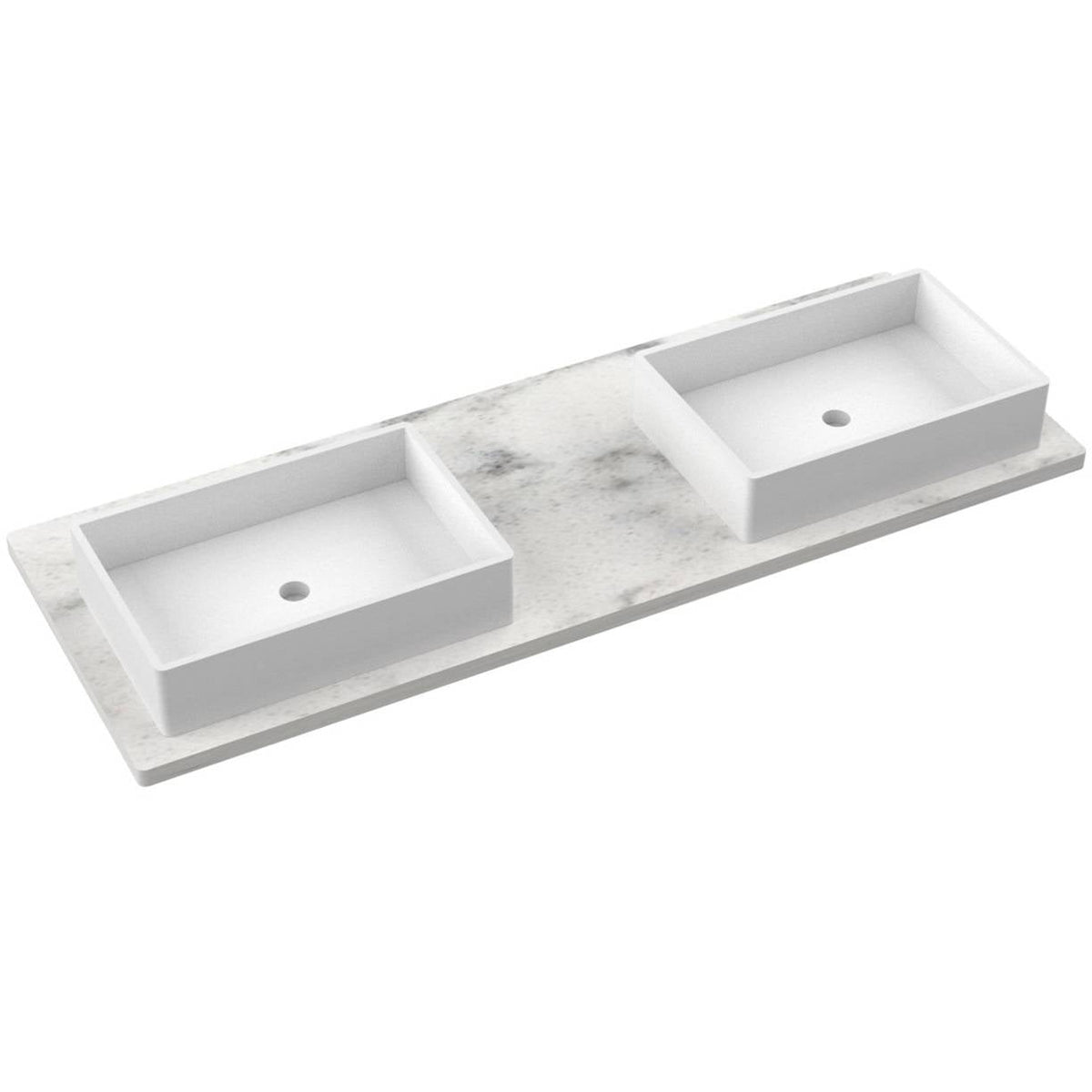 Vanderloc 61&quot; Silestone® Quartz Vanity Top Double Vigo Offset Sink – Helix – Widespread – Not Included