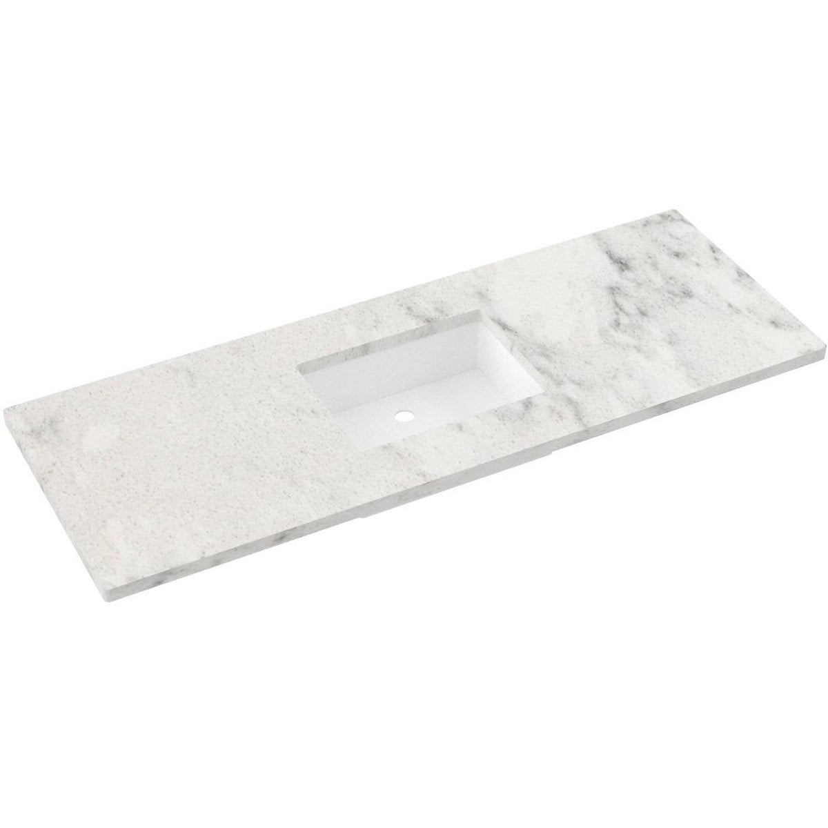 Vanderloc 61&quot; Silestone® Quartz Vanity Top Single Rectangle Centered Sink – Helix – No Hole – Not Included