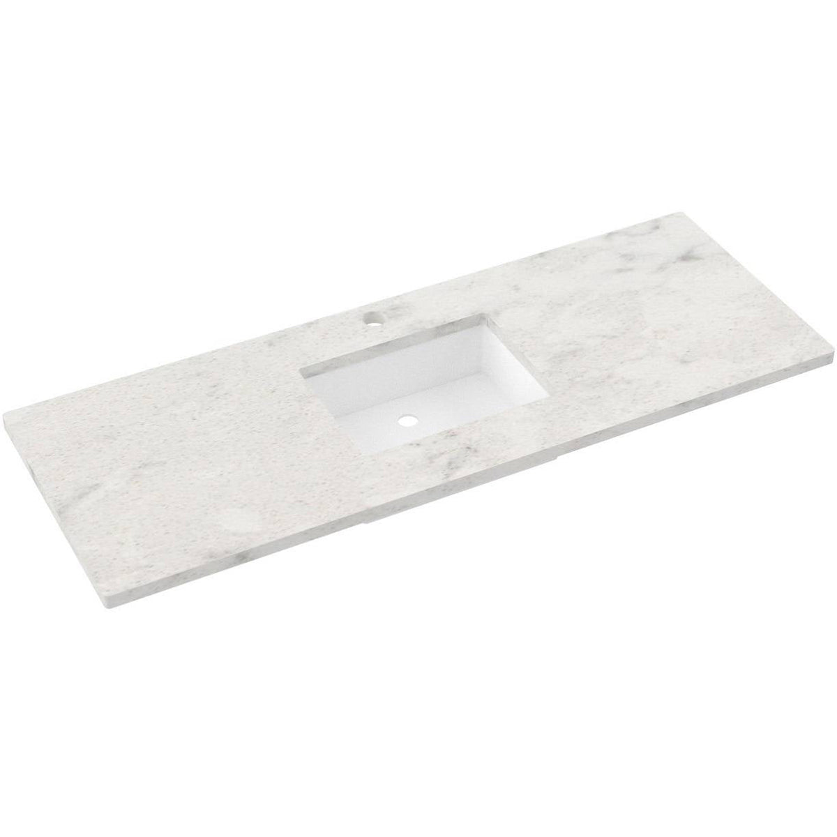 Vanderloc 61&quot; Silestone® Quartz Vanity Top Single Rectangle Centered Sink – Helix – Single Hole – Not Included