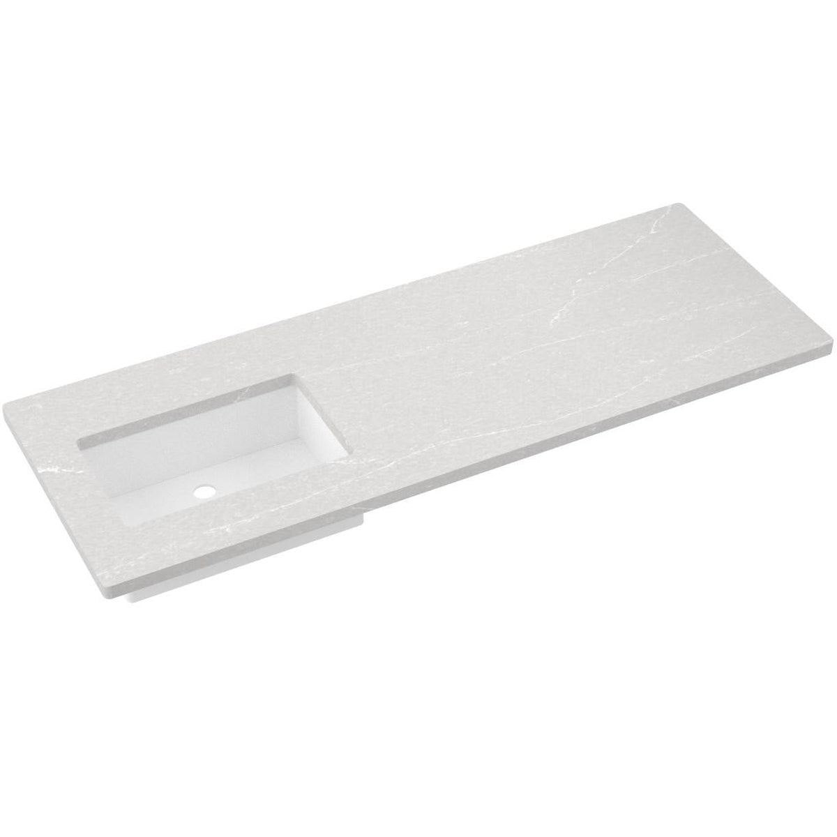 Vanderloc 61&quot; Silestone® Quartz Vanity Top Single Rectangle Left Offset Sink – Desert Silver – No Hole – Not Included