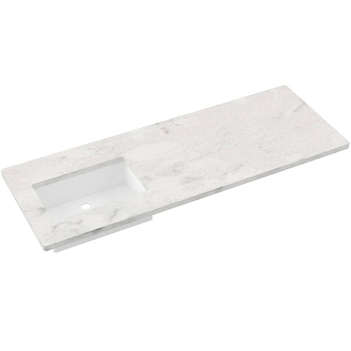 Vanderloc 61&quot; Silestone® Quartz Vanity Top Single Rectangle Left Offset Sink – Helix – No Hole – Not Included