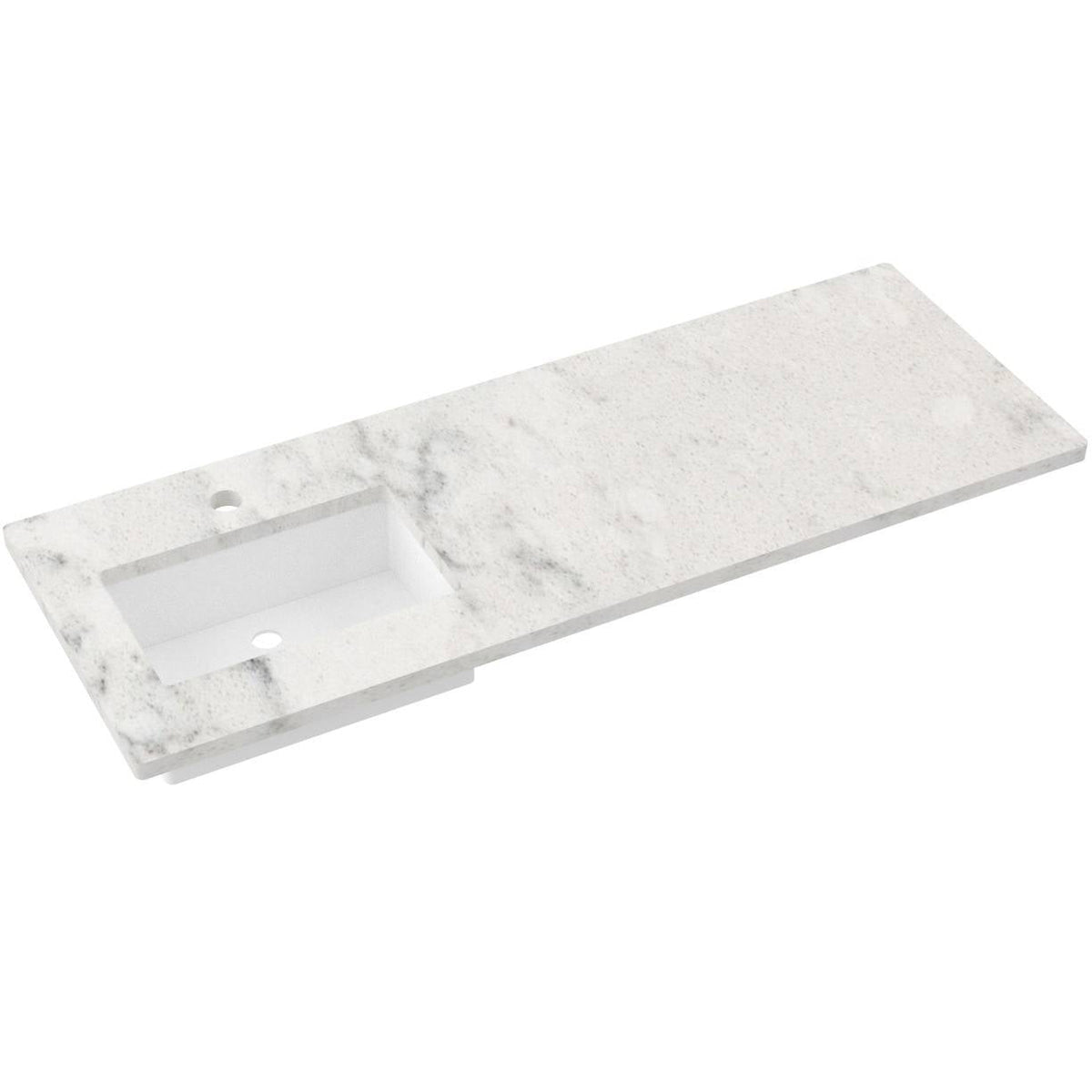 Vanderloc 61&quot; Silestone® Quartz Vanity Top Single Rectangle Left Offset Sink – Helix – Single Hole – Not Included