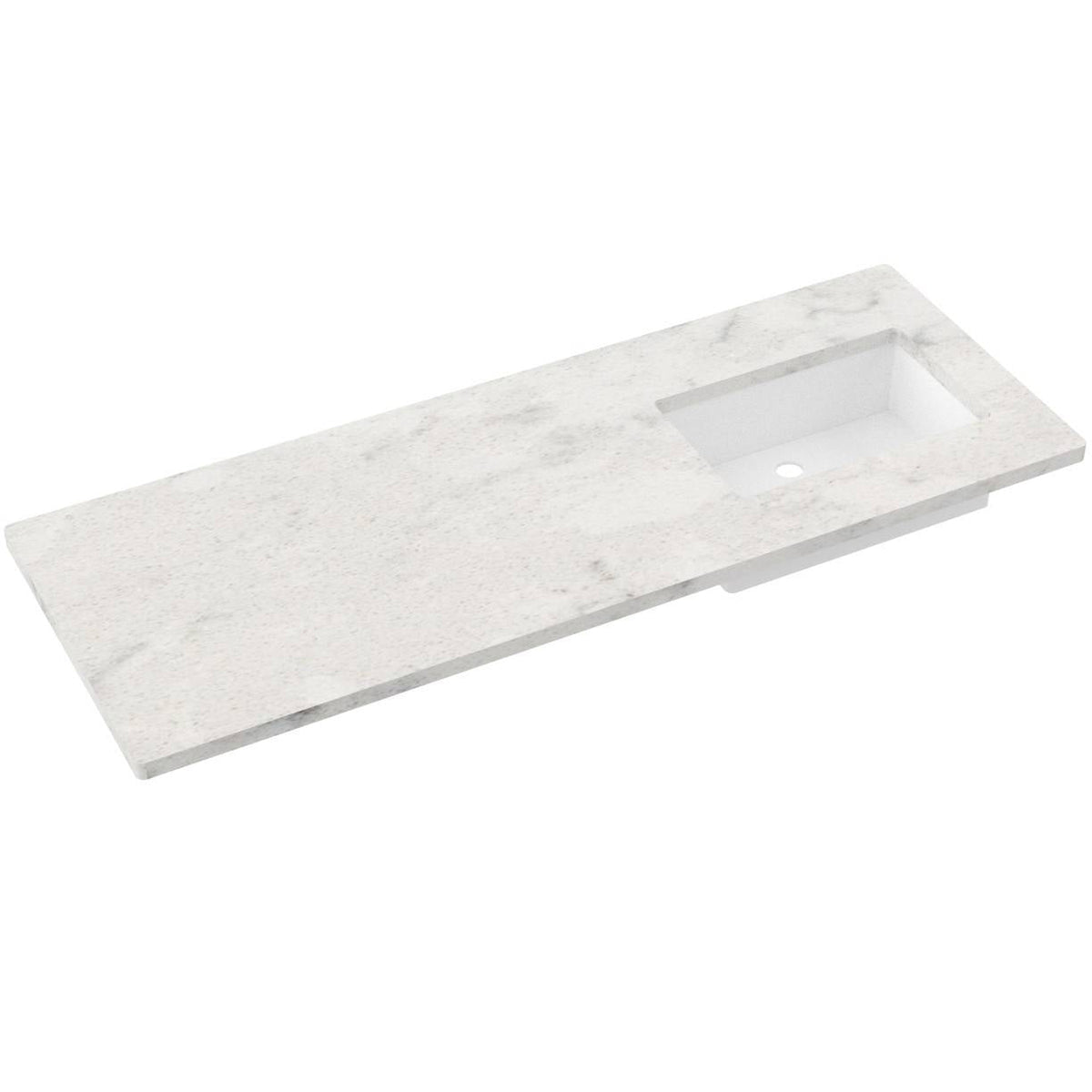 Vanderloc 61&quot; Silestone® Quartz Vanity Top Single Rectangle Right Offset Sink – Helix – No Hole – Not Included